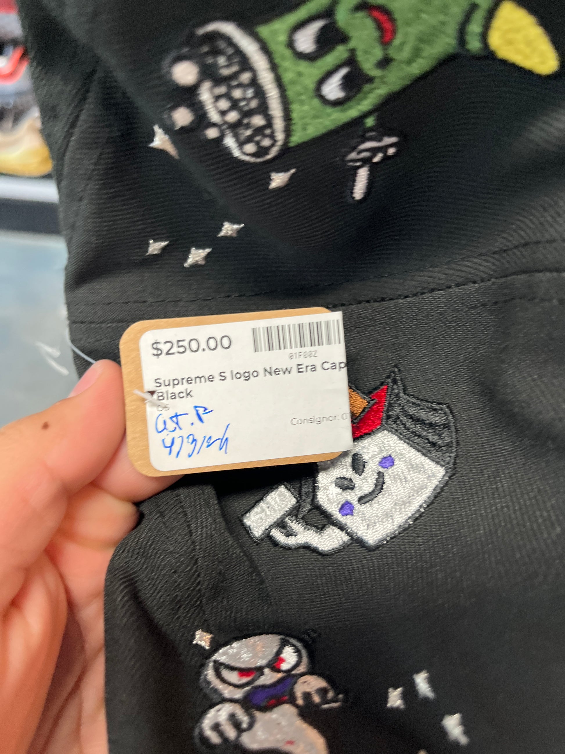 Supreme S logo New Era Cap Black