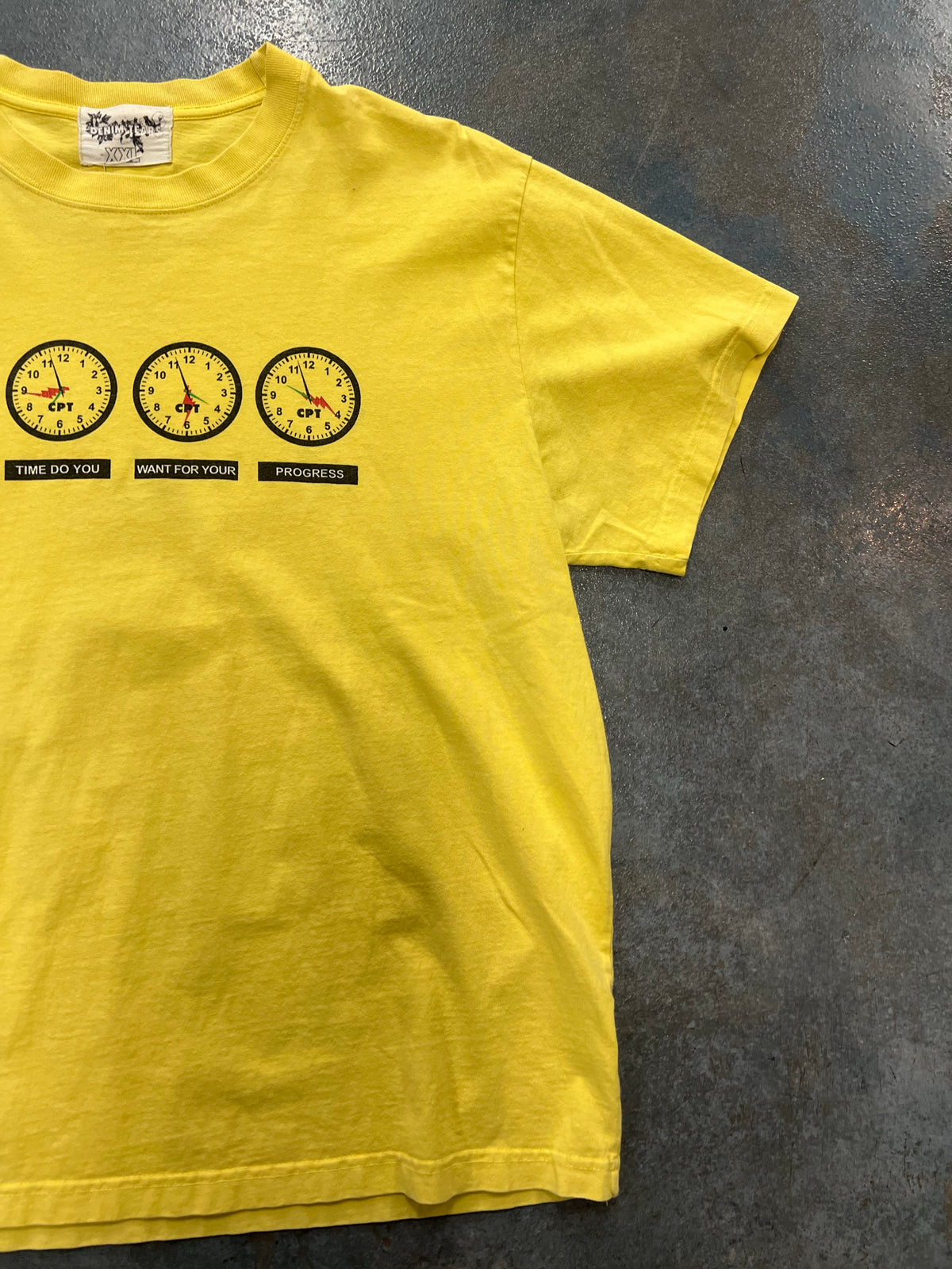 Denim Tears Yellow Progress Clock Tee
