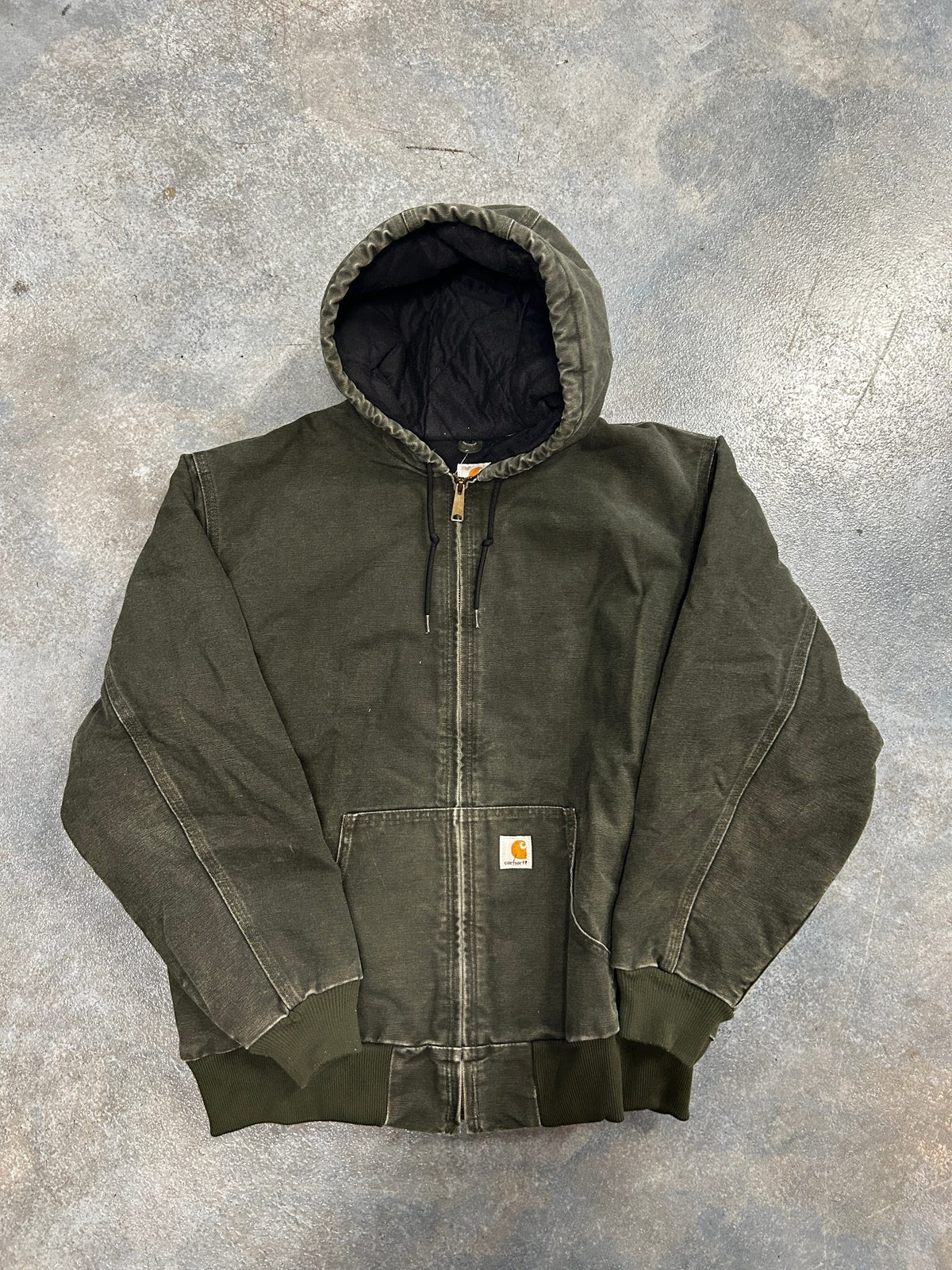 Vintage Carhartt Olive Zip Up Made In Mexico