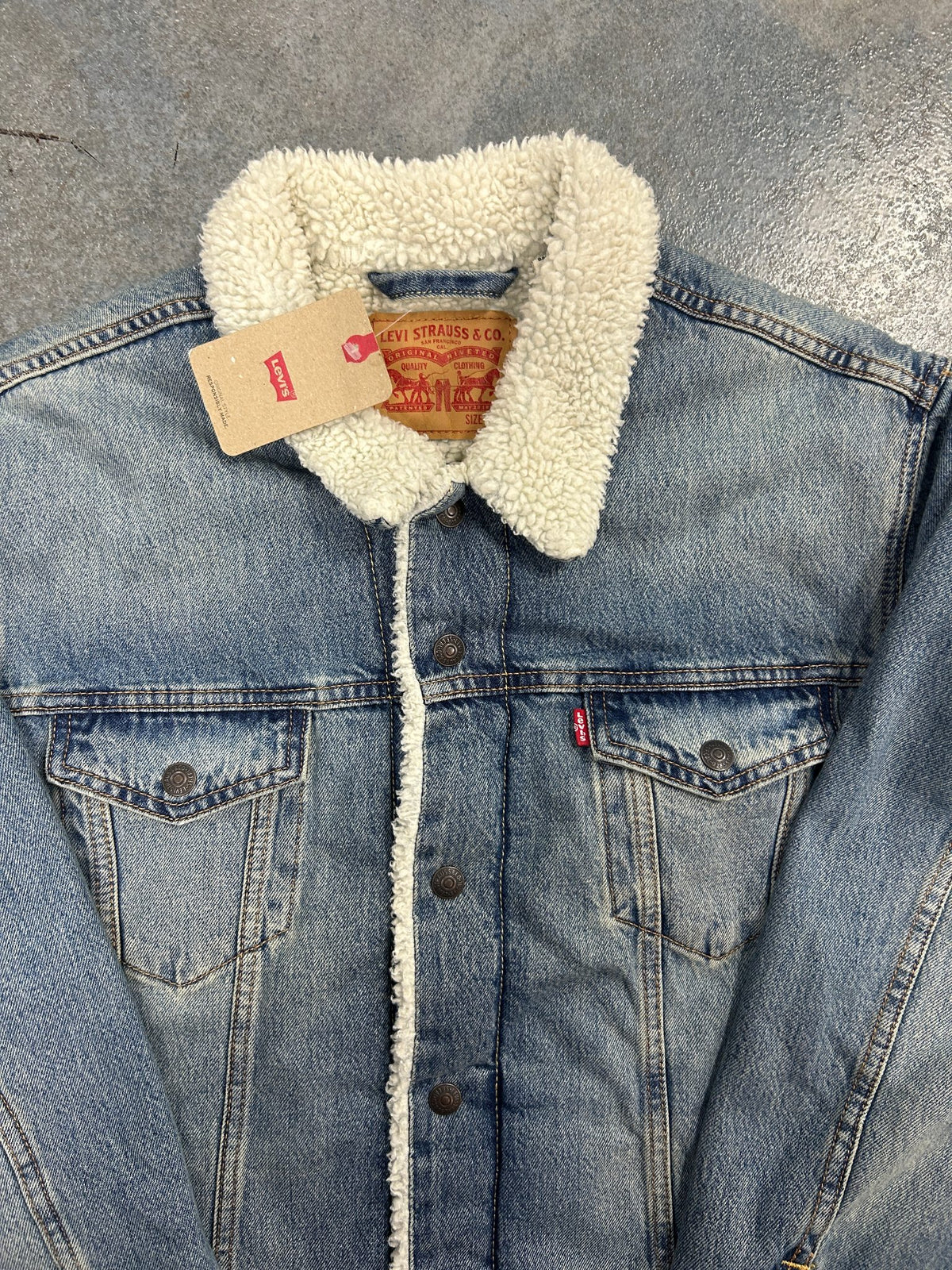 Levi's Type III Denim Sherpa Lined Trucker Jacket New