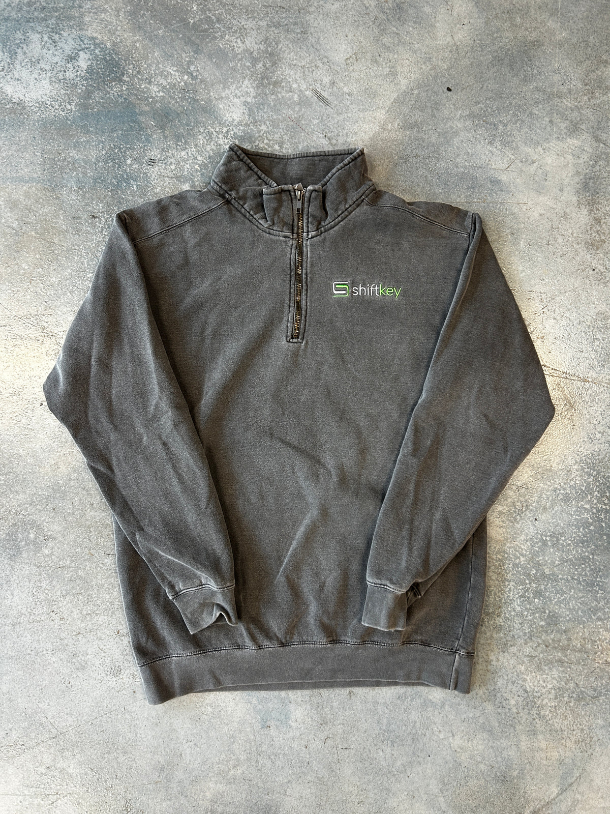 Vintage Shift Key Quarter Zip Gray