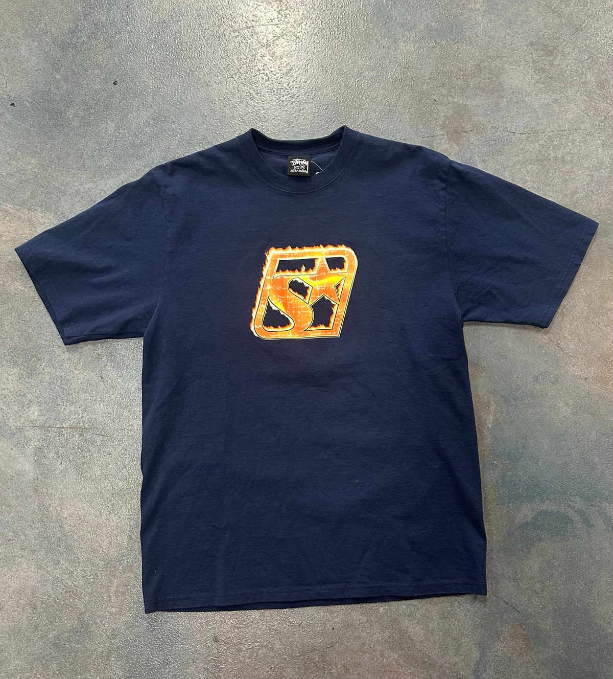 Stussy Flame Star Navy Tee