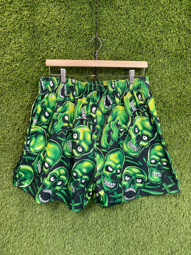 Bravest Studio Shorts (Green Skulls)