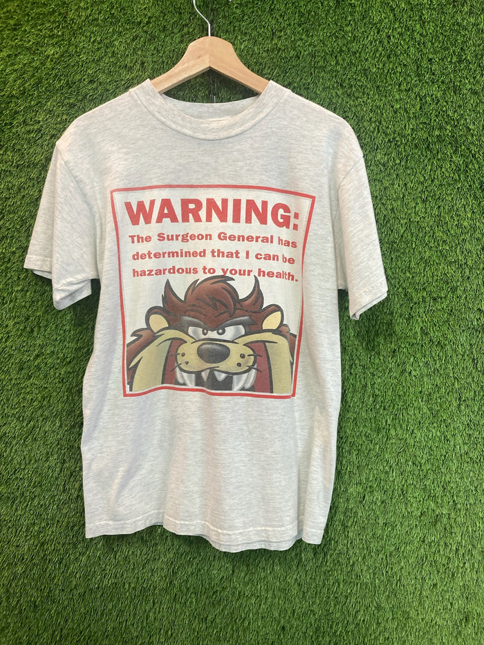 Vintage 90"s Taz Warning Grey Tee