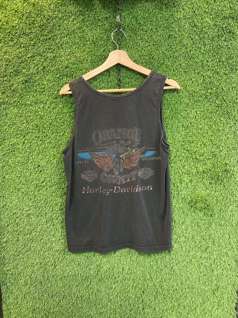 Vintage Harley Davidson "Orange County" Faded Font Tank Top