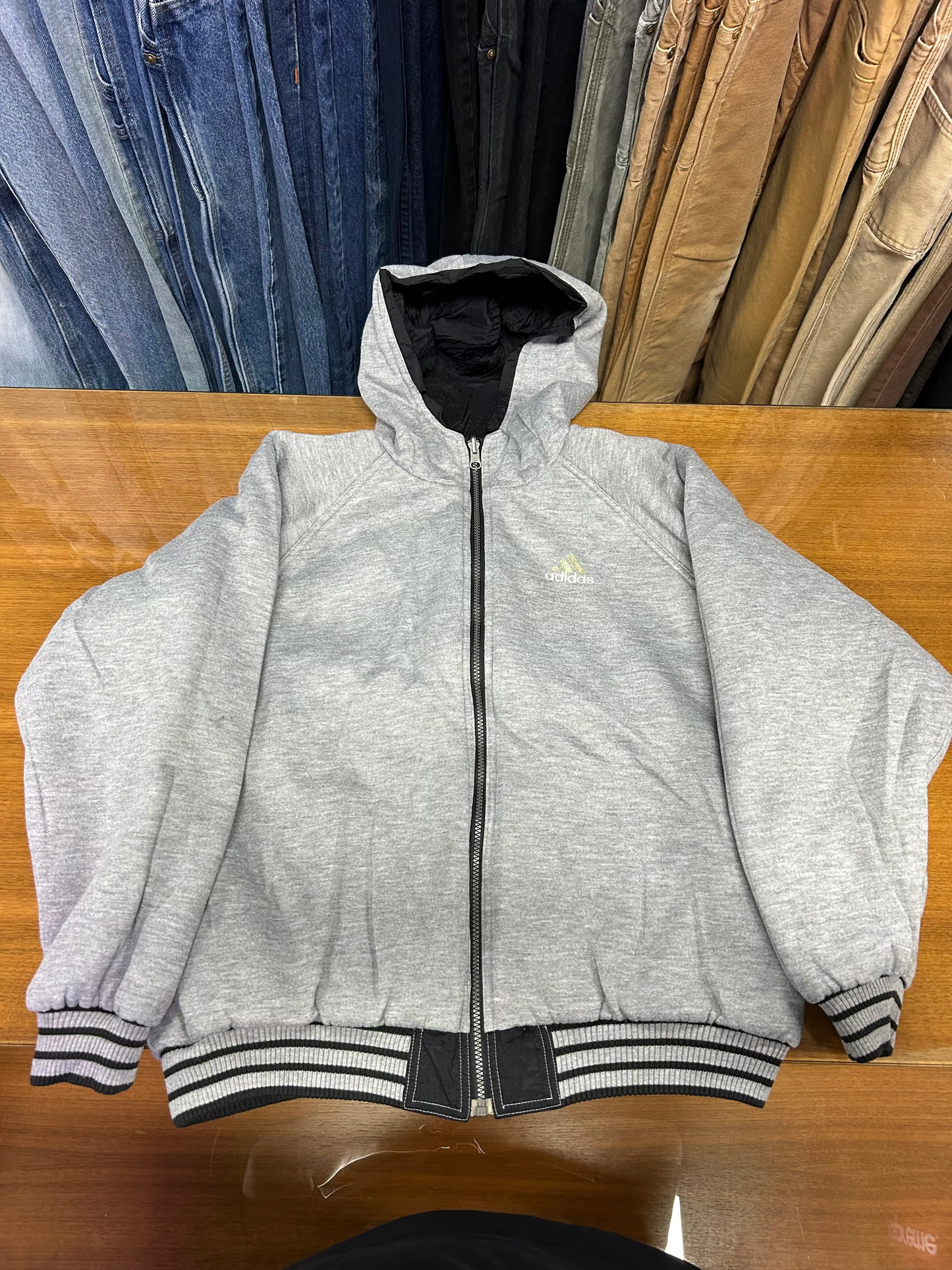 Black adidas Reversible zip-up