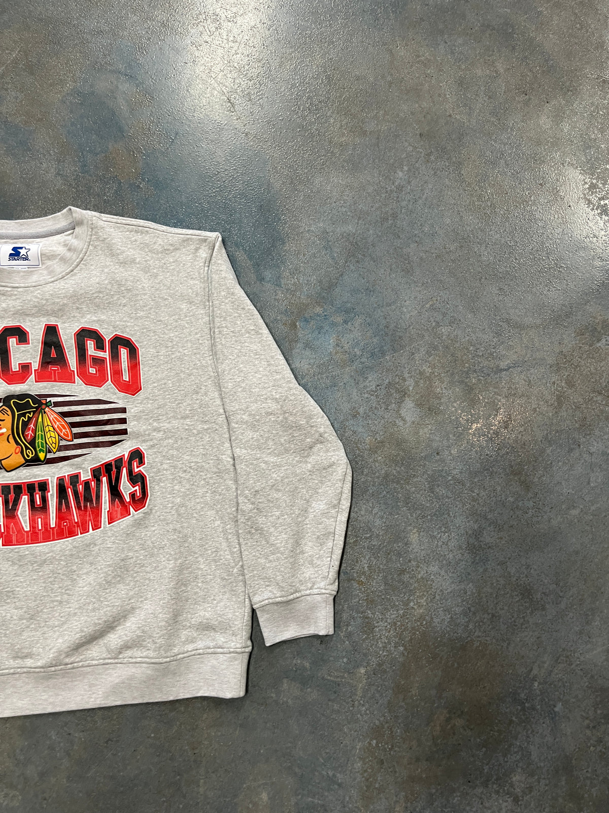 VintageChicago Blackhacks Starter Grey Pull Over