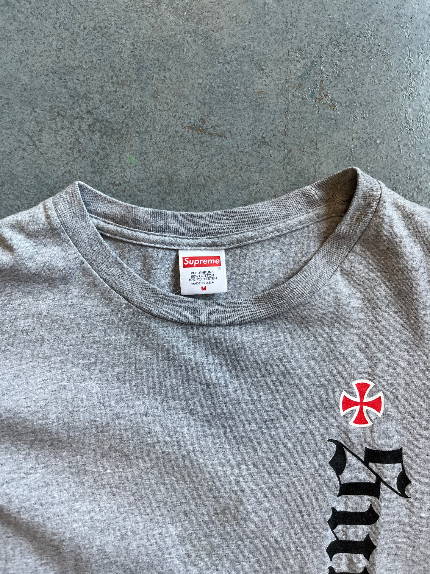 Supreme Independent Old English Gray Tee OTF