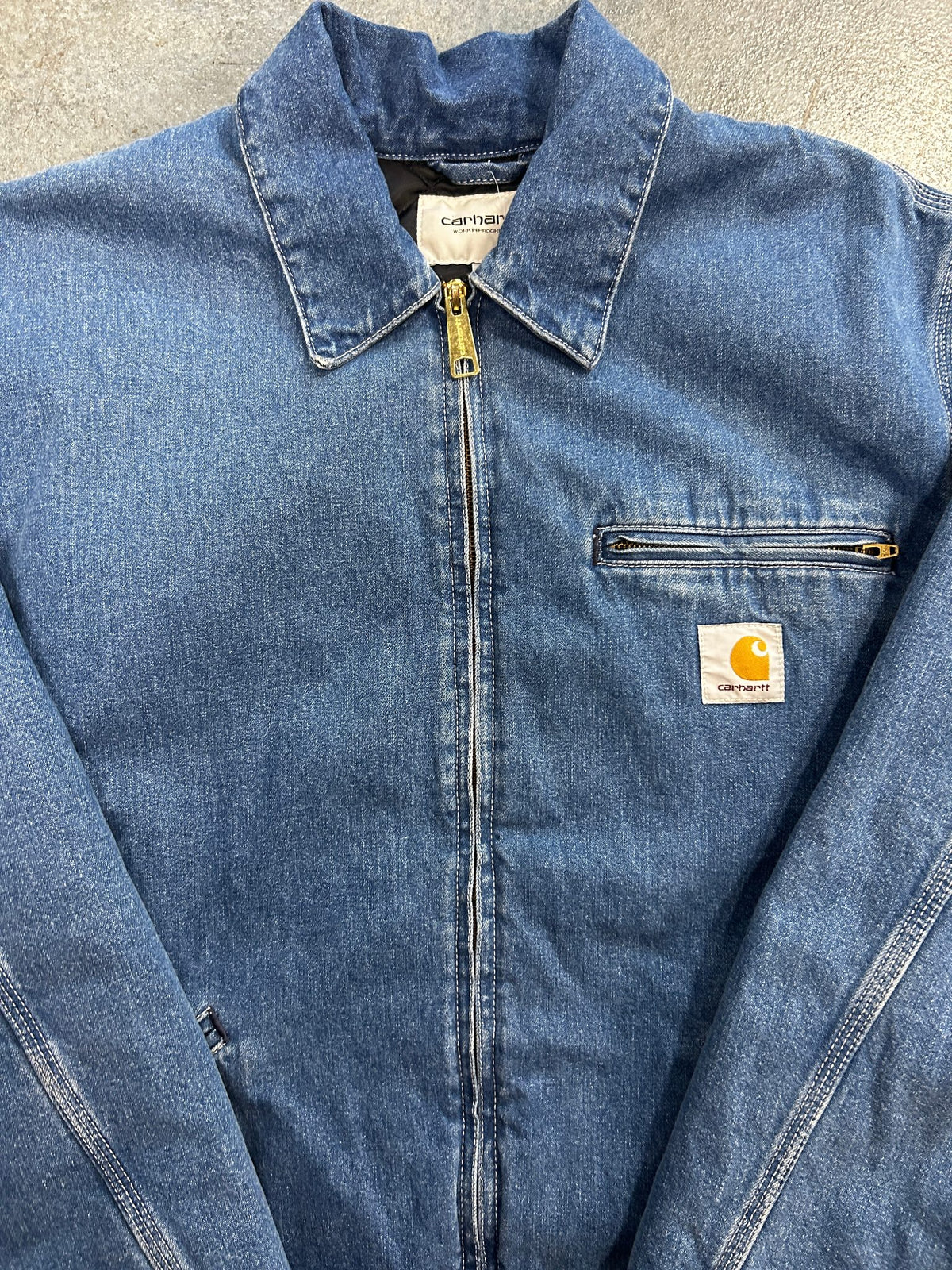 Vintage Carhartt WIP Denim Detroit Jacket Blue