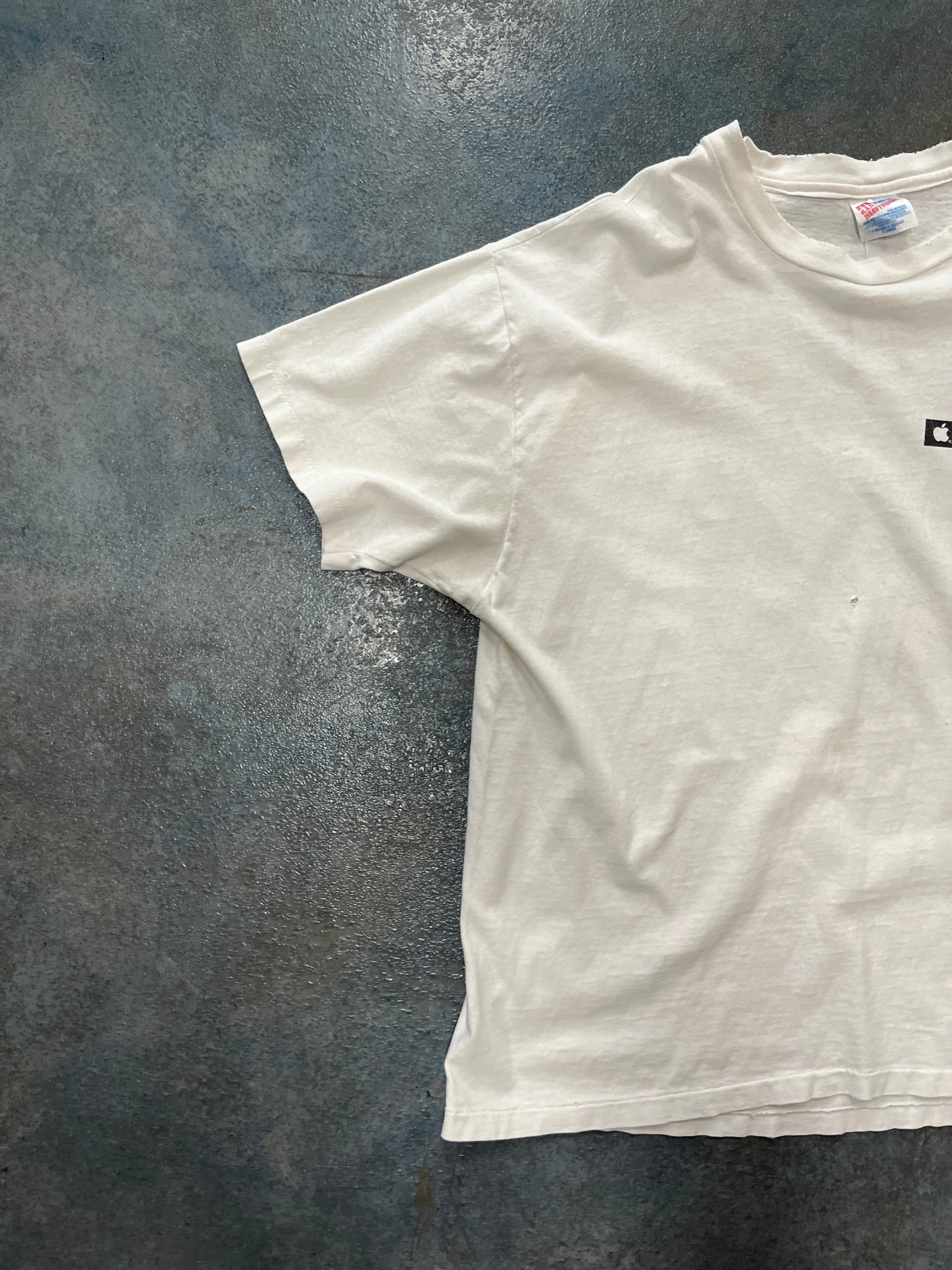Vintage 90s Apple Newton Logo Hanes White T-Shirt OTF