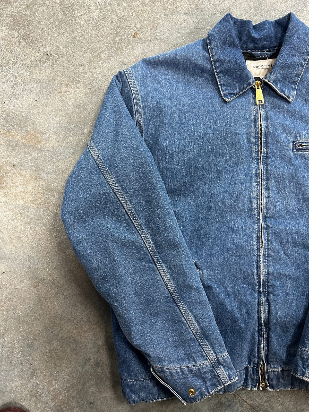 Vintage Carhartt WIP Denim Detroit Jacket Blue