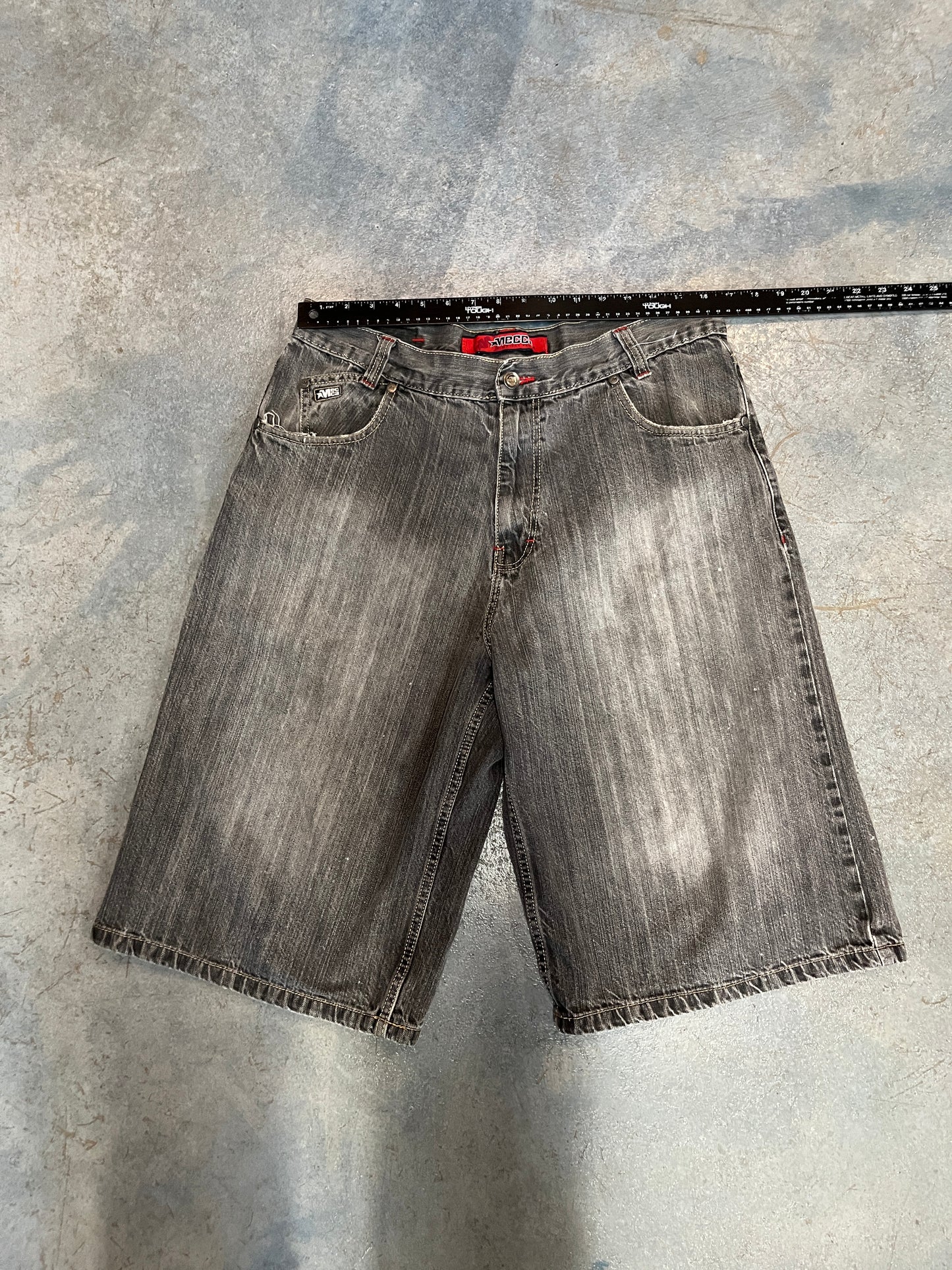 Mecca Dark Grey Faded Wash Denim Jorts OTF