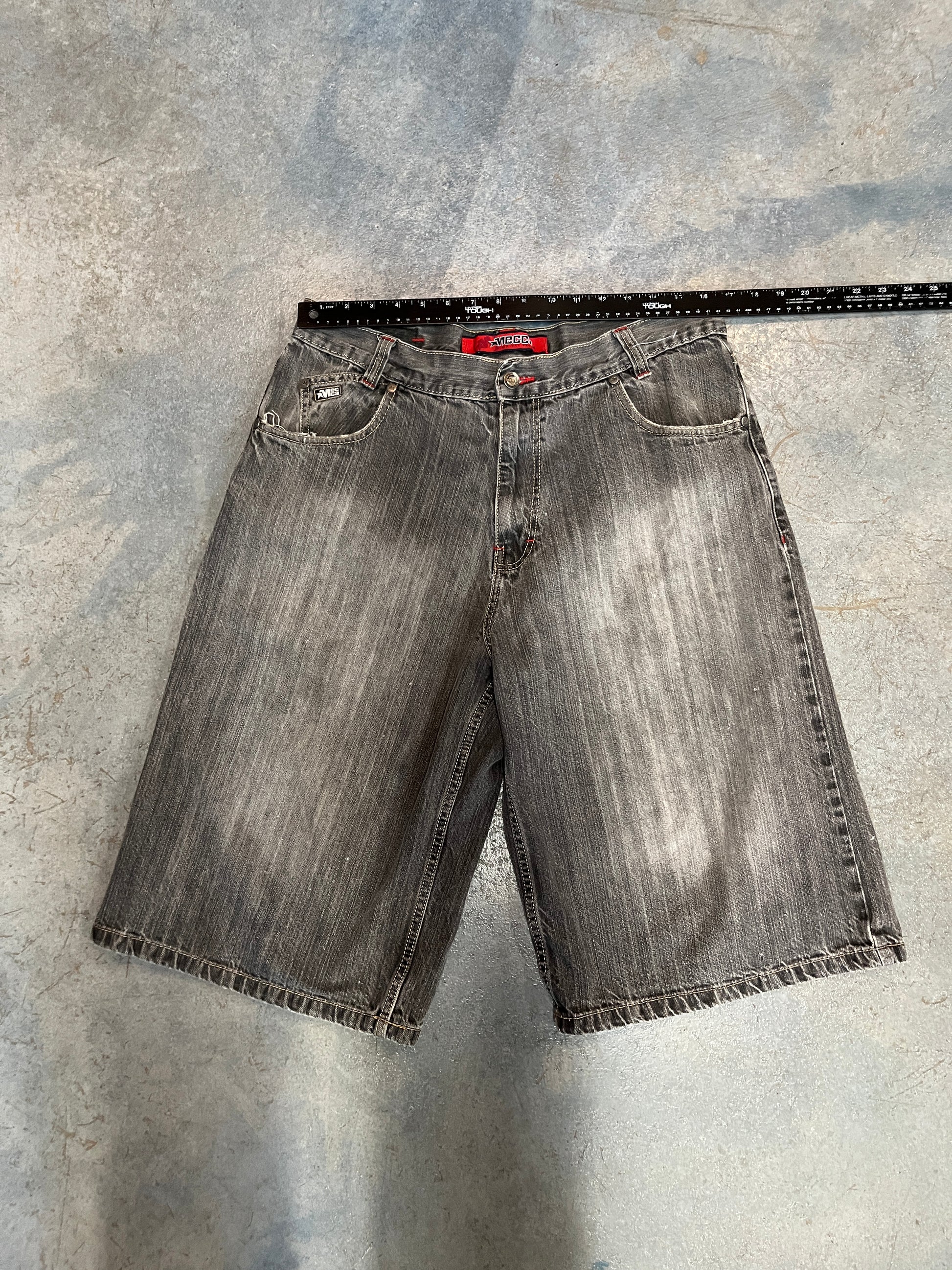 Mecca Dark Grey Faded Wash Denim Jorts OTF