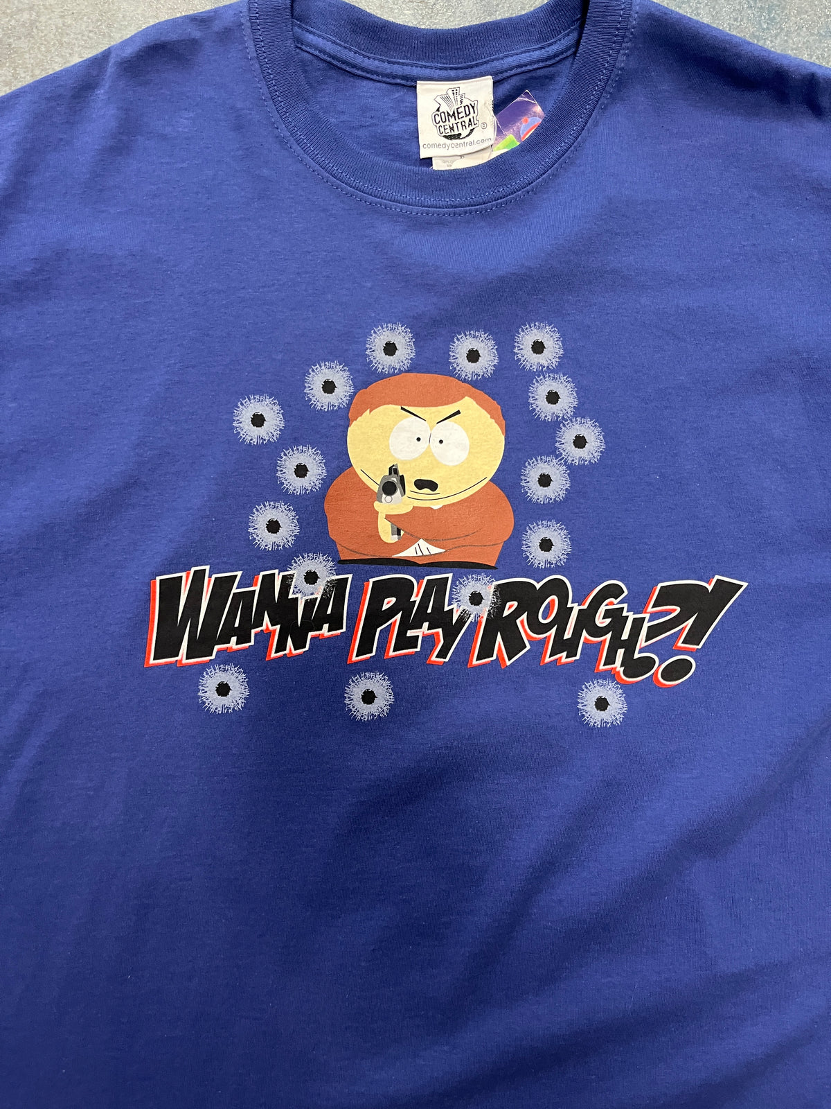 Vintage South Park "Wanna Play Rough" Blue Tee