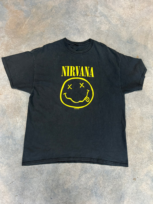 1992 OG Nirvana Smilie Face Black Tee (TC)