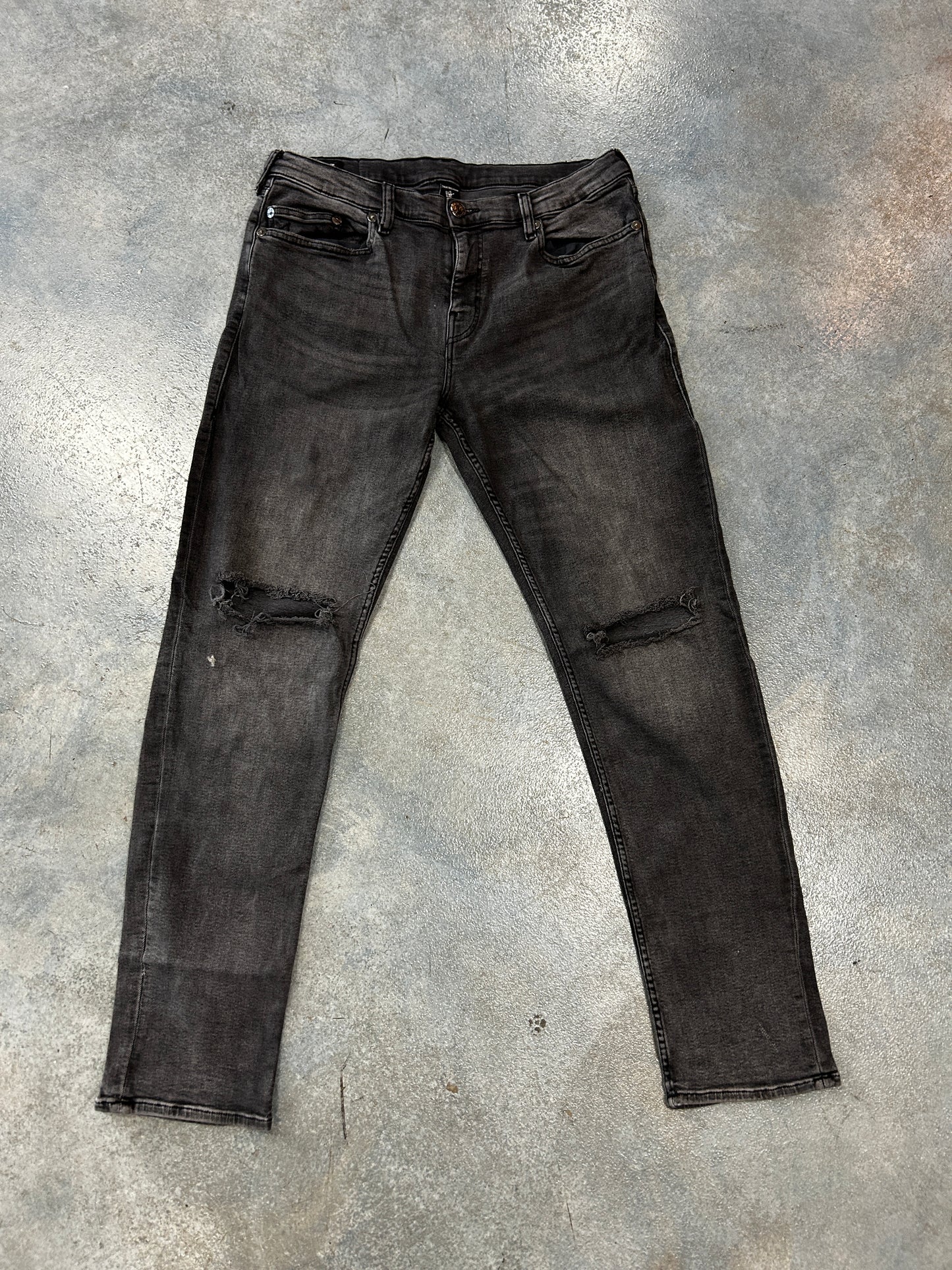 True Religion Black denim Jeans Relaxed Slim 34W (RC) OTF