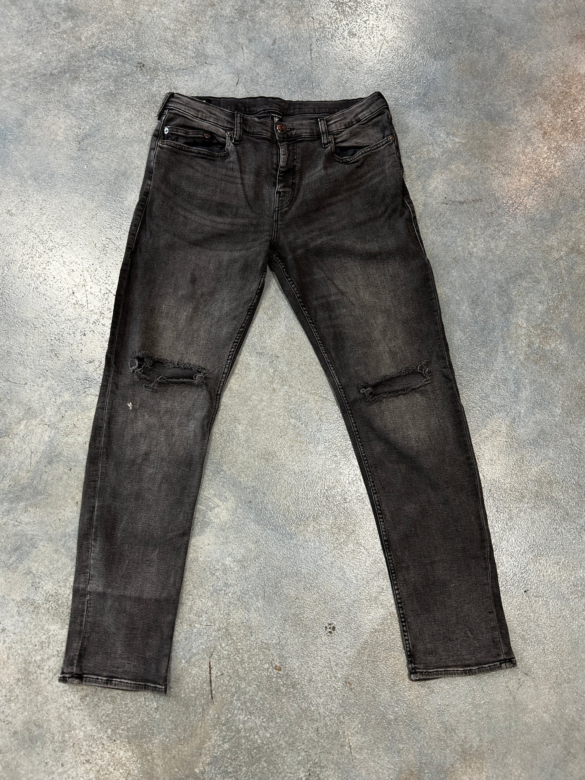 True Religion Black denim Jeans Relaxed Slim 34W (RC) OTF
