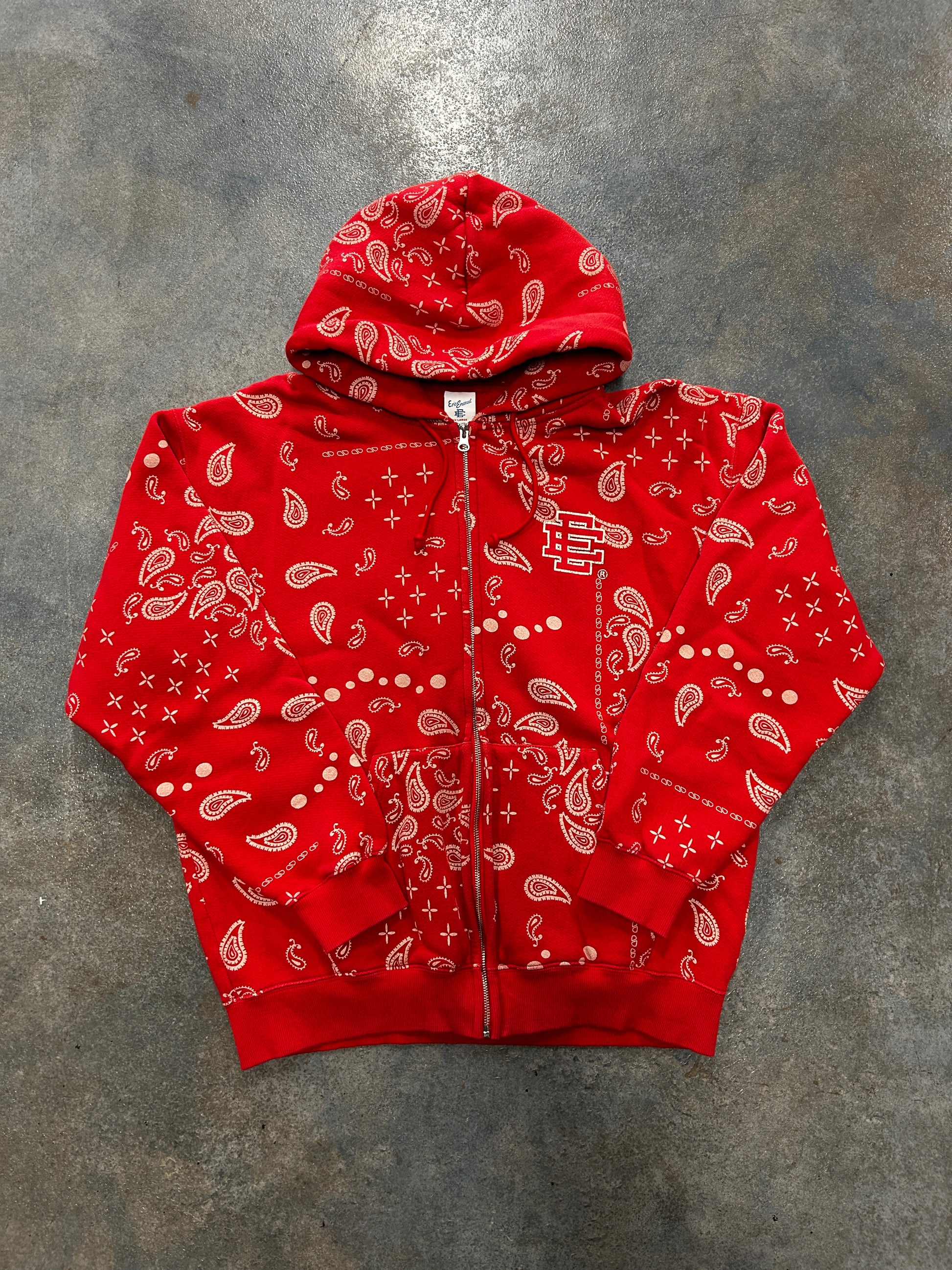 Eric Emanuel EE Zip-Up (SS25) Red Paisley B32