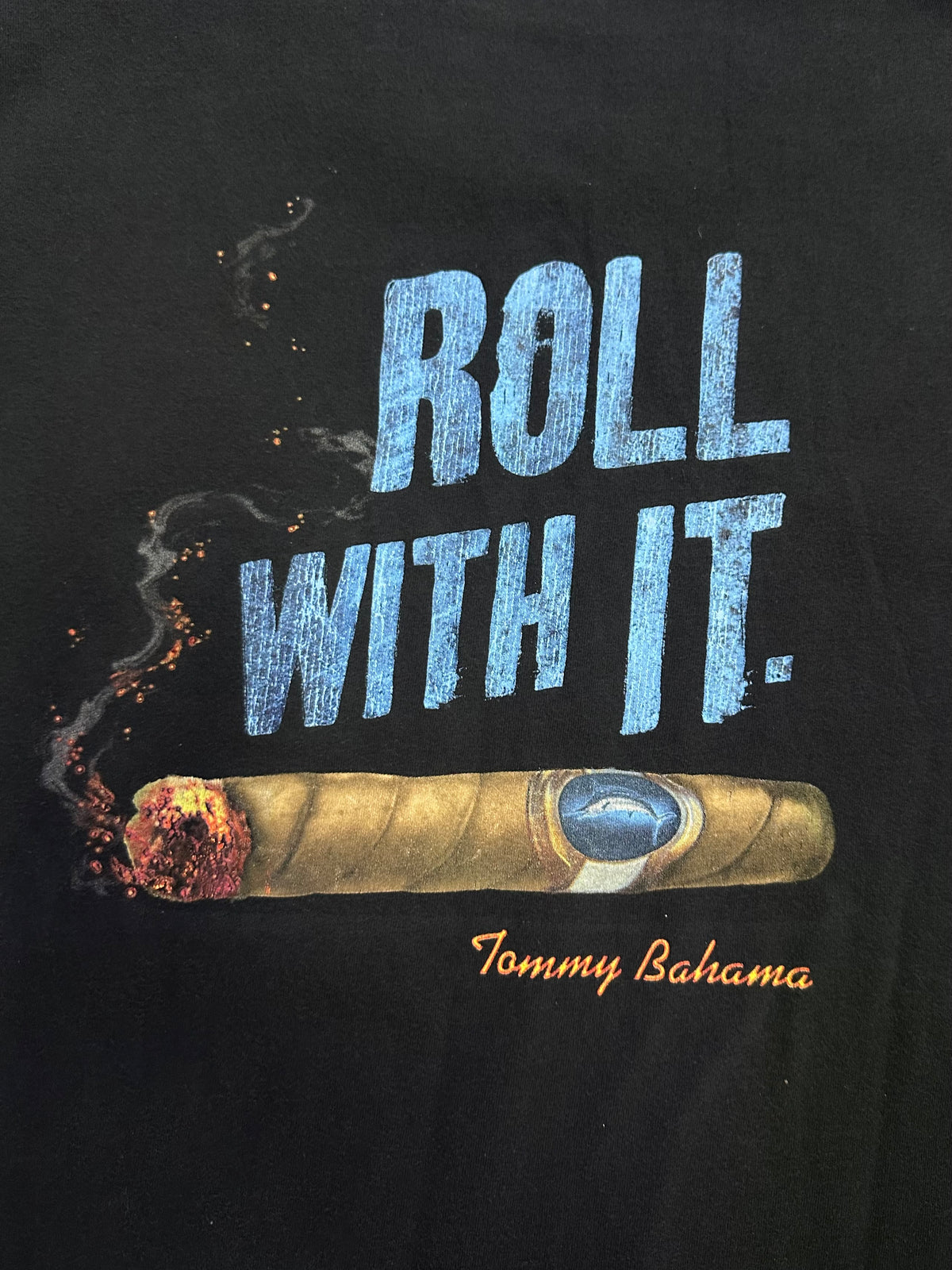 Vintage Tommy Bahama "ROLL WITH IT" Black Tee
