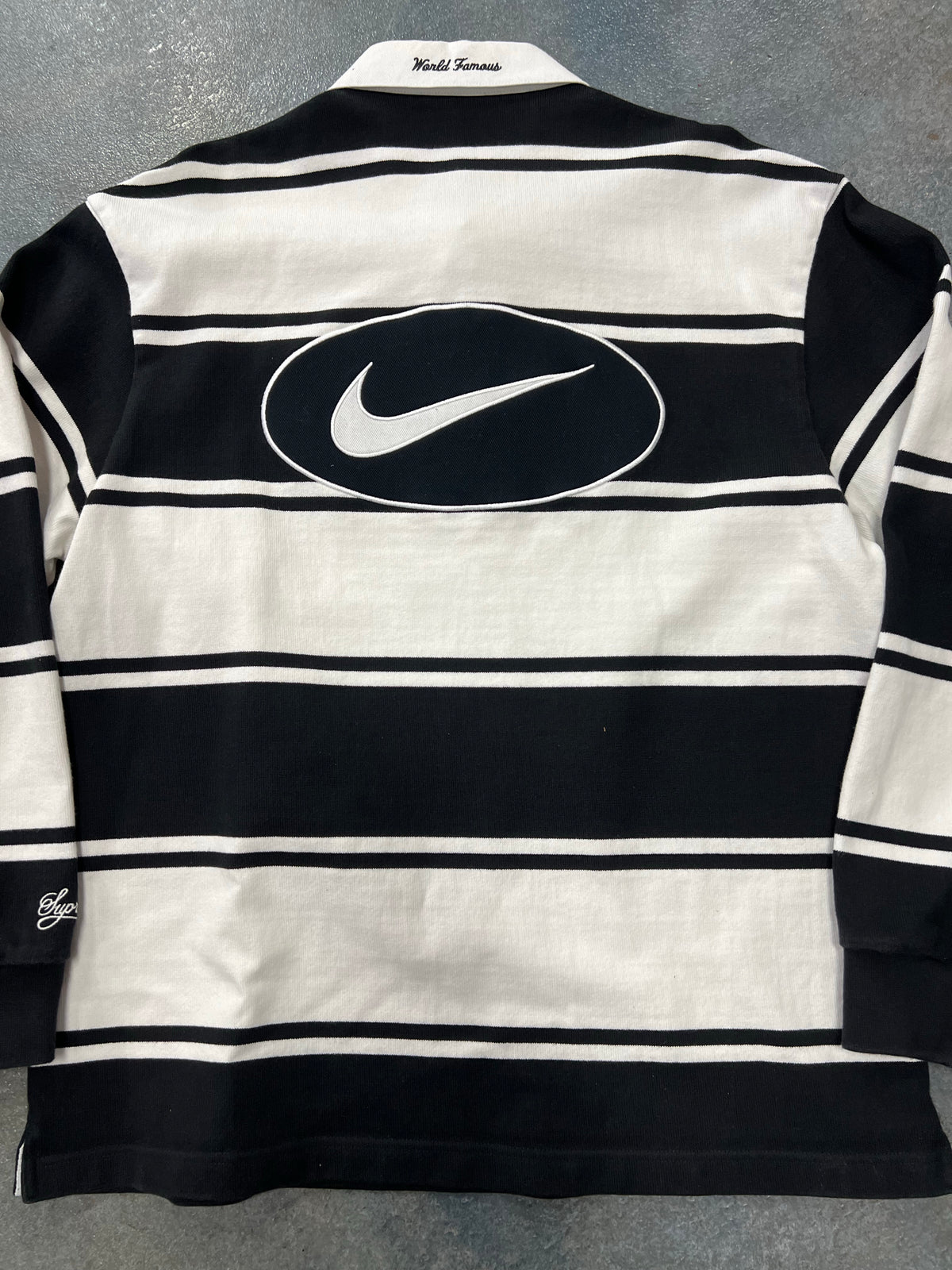 Supreme Nike Stripe Rugby Black B27