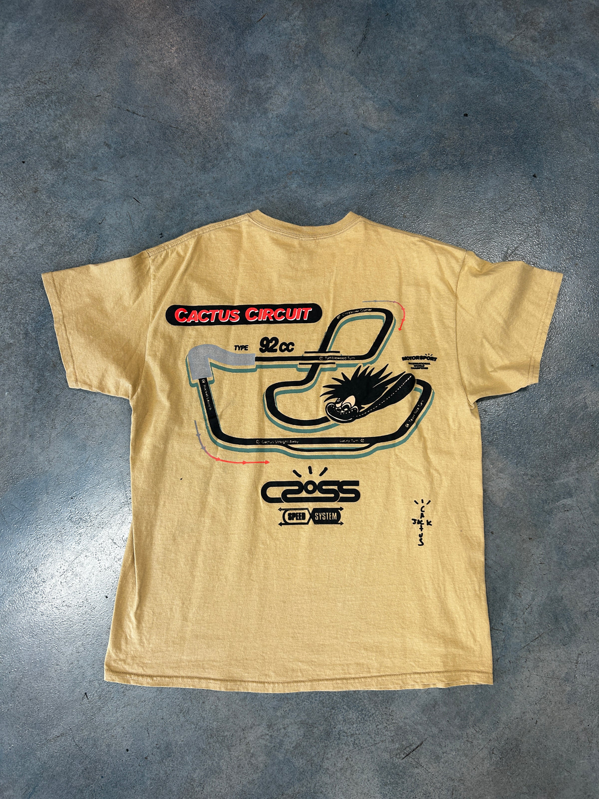 Travis Scott Cactus Jack Cross Circuit Racetrack Tee Tan (Z) OTF