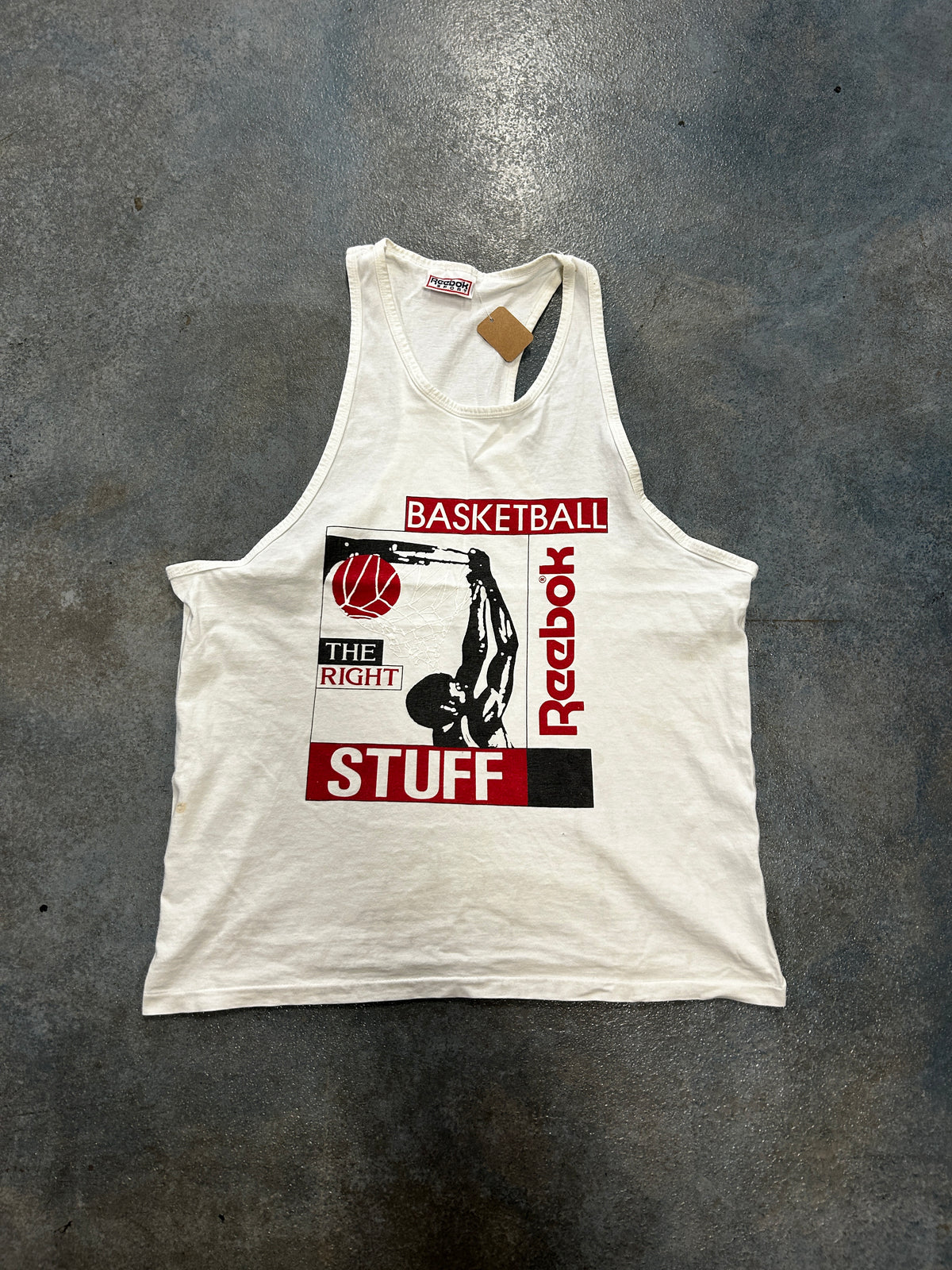 Vintage White Tank Top The Right Stuff BasketBall
