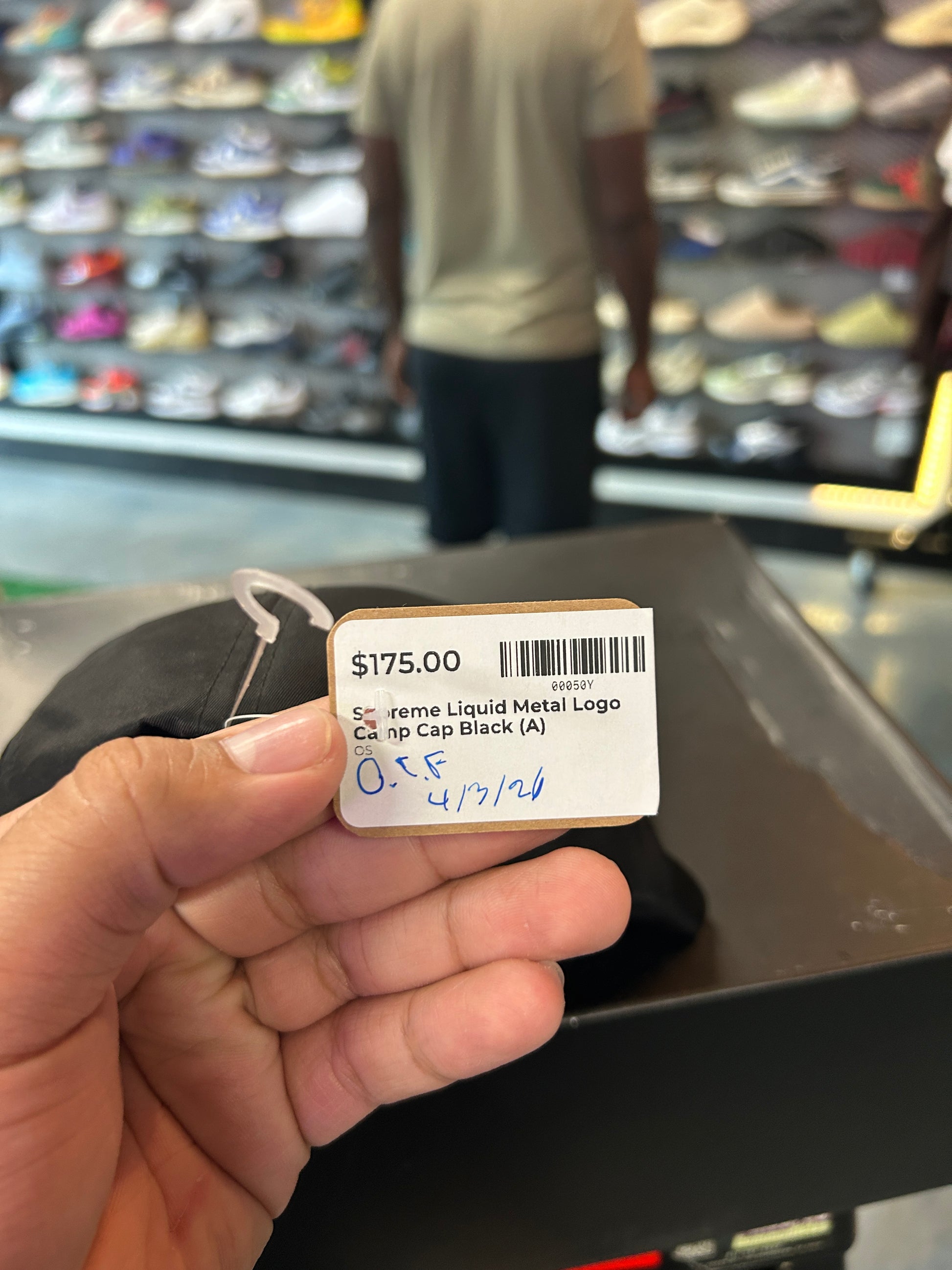 Supreme Liquid Metal Logo Camp Cap Black OTF