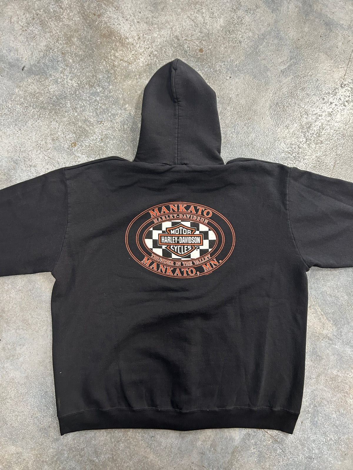 Vintage Harley Davidson Flames Black Zip Up