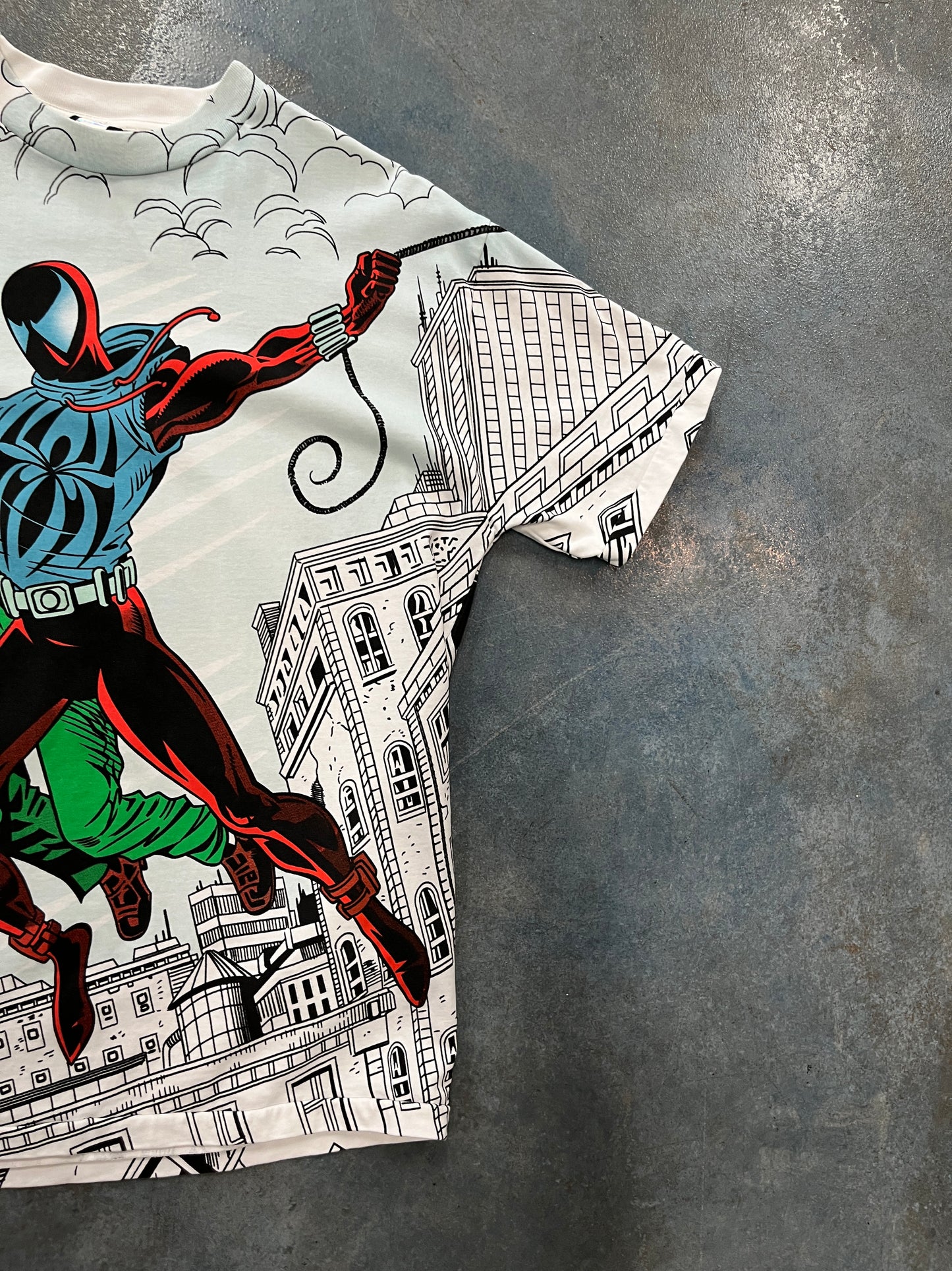 Vintage M.A.D AOP Spiderman Scarlet Graphic T-Shirt OTF