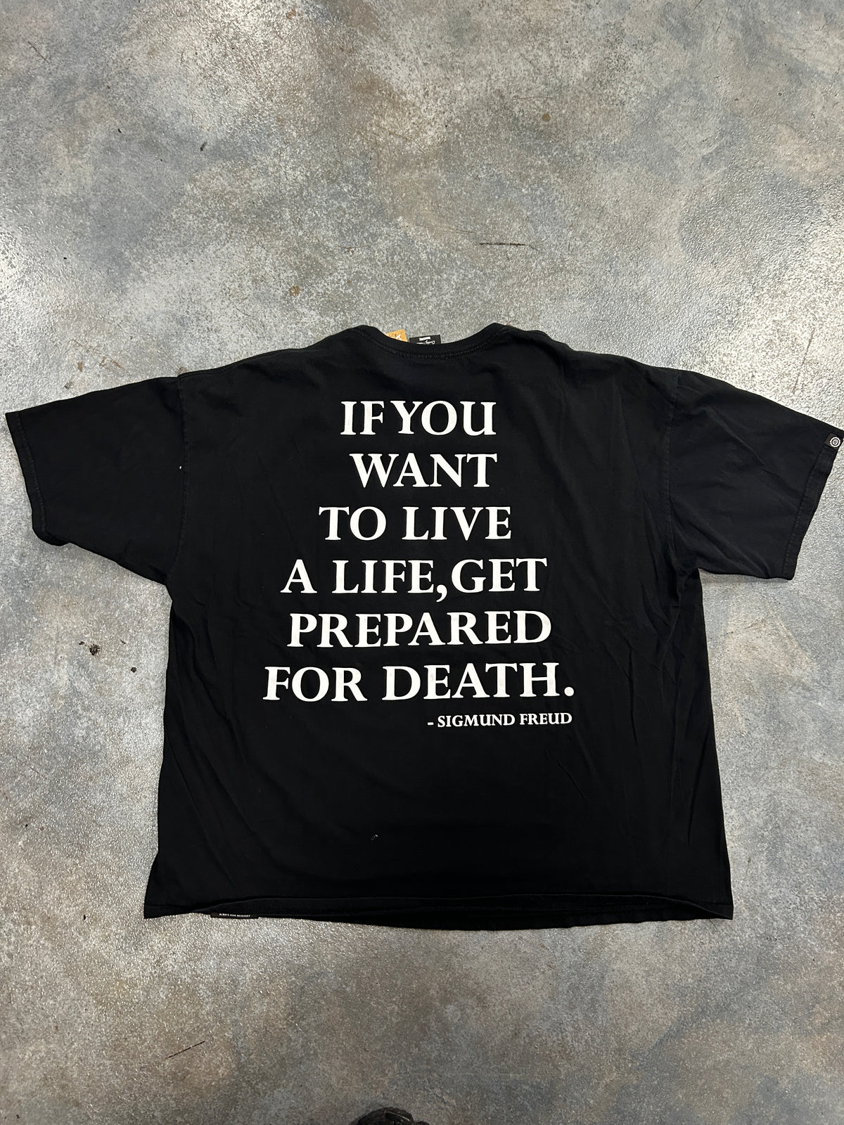 Psycho "IF YOU WANT TO LIVE A LIFE, GET PREPARED FOR DEATH -SIGMUND FREUD" Black Tee