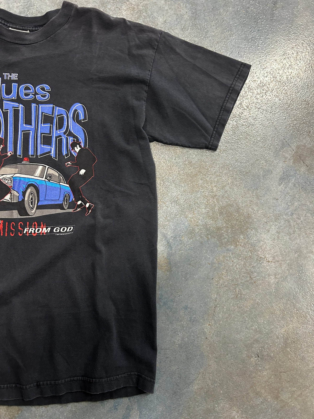Vintage 1996 The Blues Brothers on a mission from GOD Black Tee