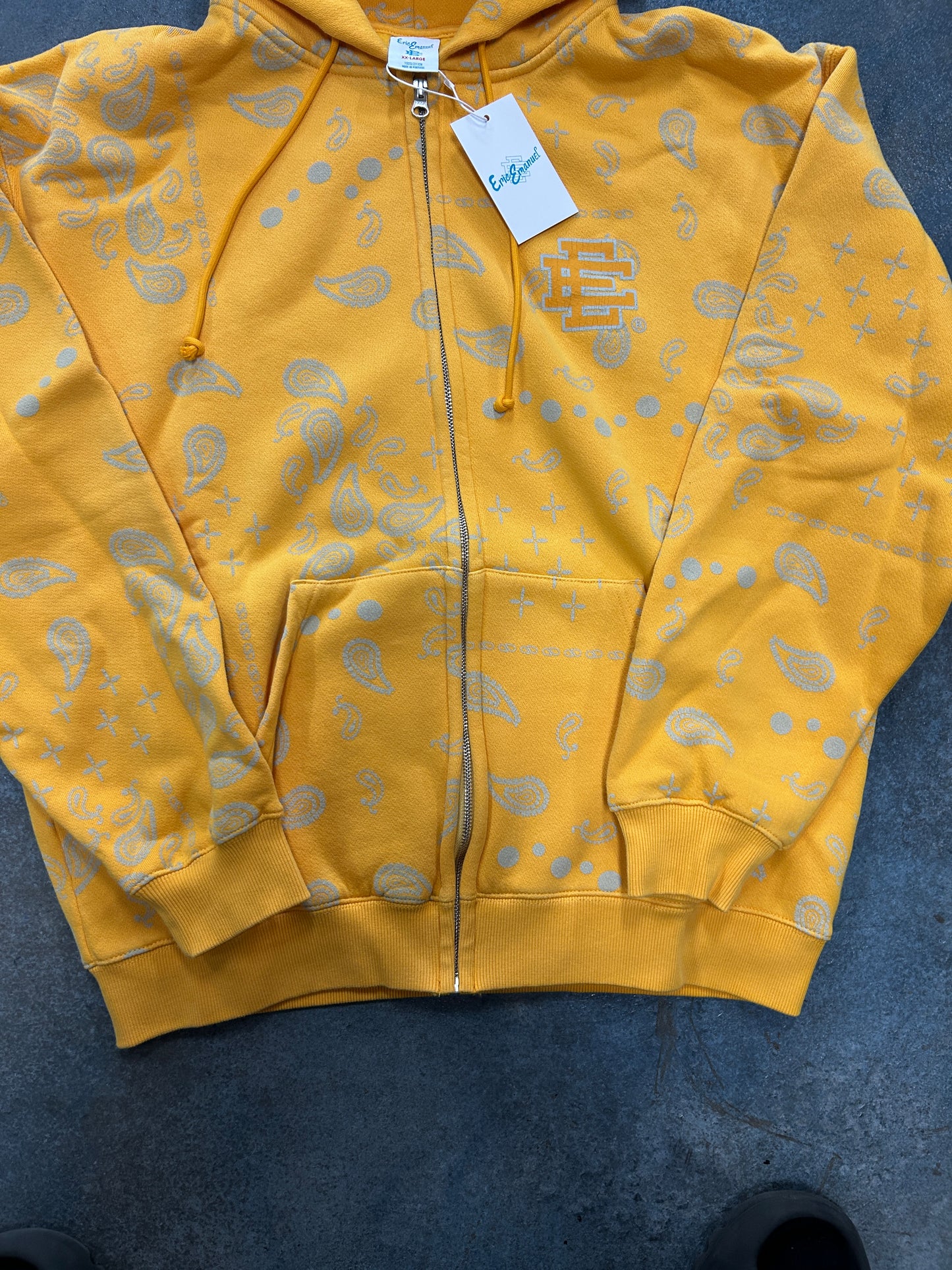 Eric Emanuel EE Zip-Up (SS25) Yellow Paisley B32