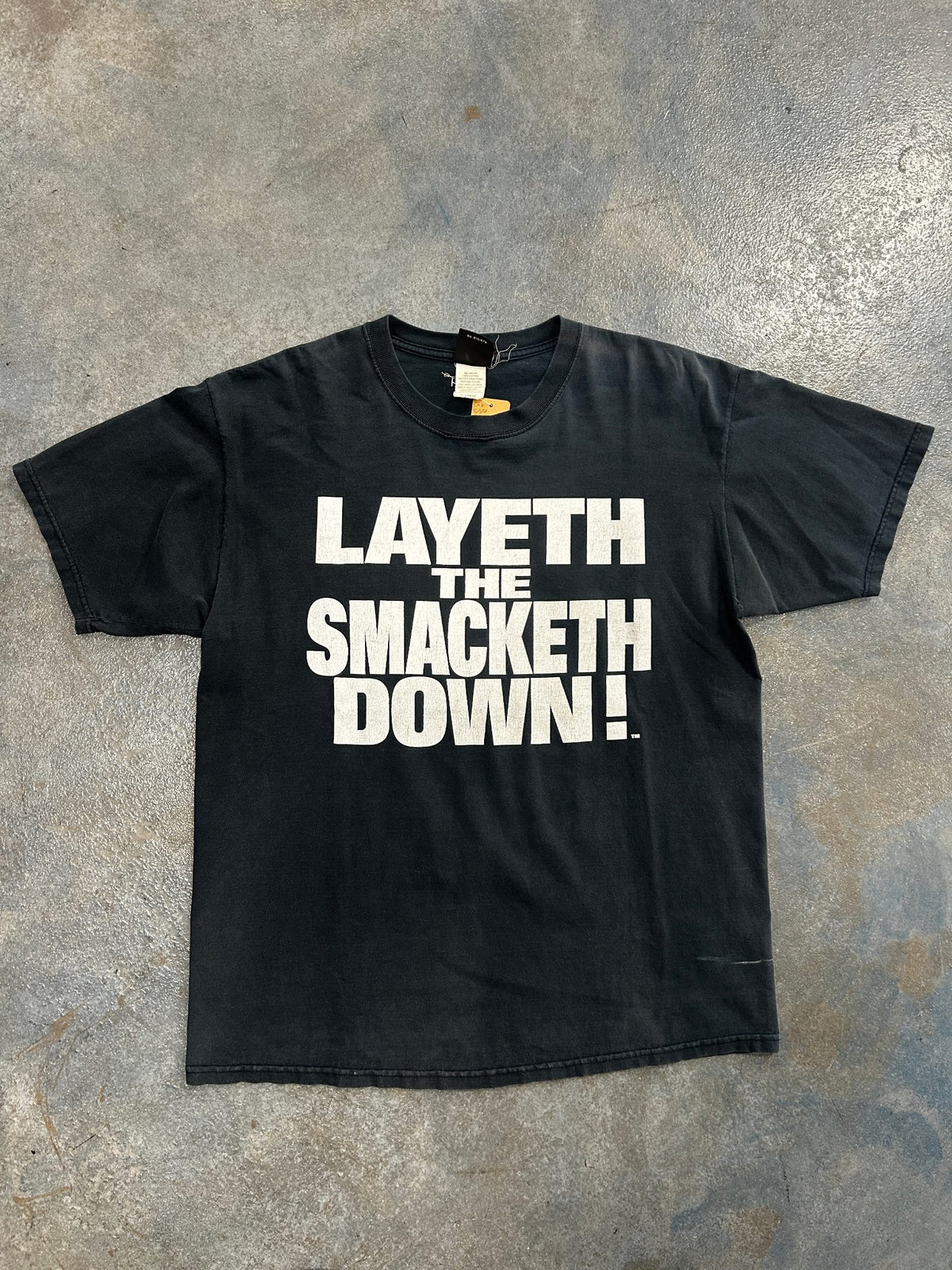 Vintage WWE 2000 "LAYETH THE SMACKETH DOWN!" "ON YOUR CANDYASS" Black Tee