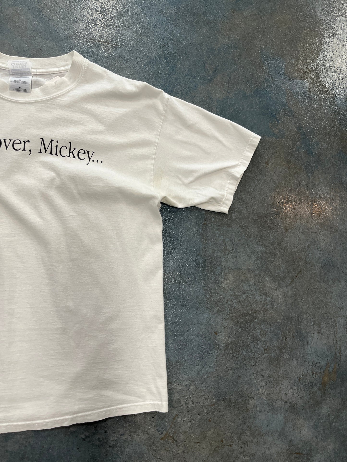 Vintage 1984 Apple Computer Move Over Mickey White T-Shirt OTF