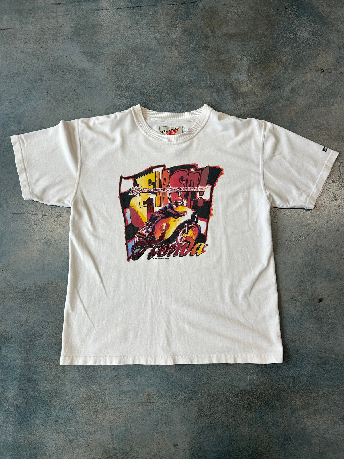 Vintage Honda America 1966 Grand Prix World Championship Honda White Tee