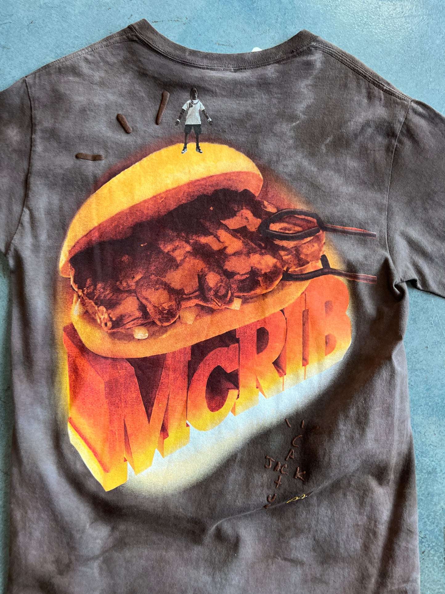 Cactus Jack Travis Scott x McDonald's Shamrock Shake McRib Brown Grail T-Shirt OTF YT