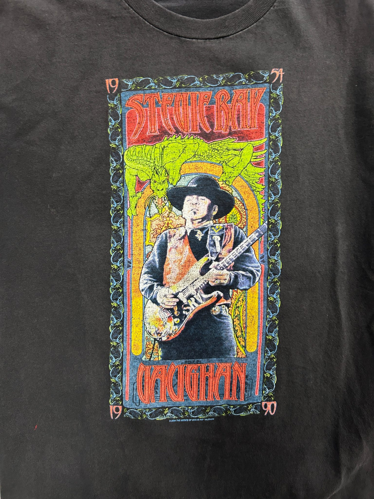 Vintage Stevie Ray Vaughan Detroit Fan Club Black Tee