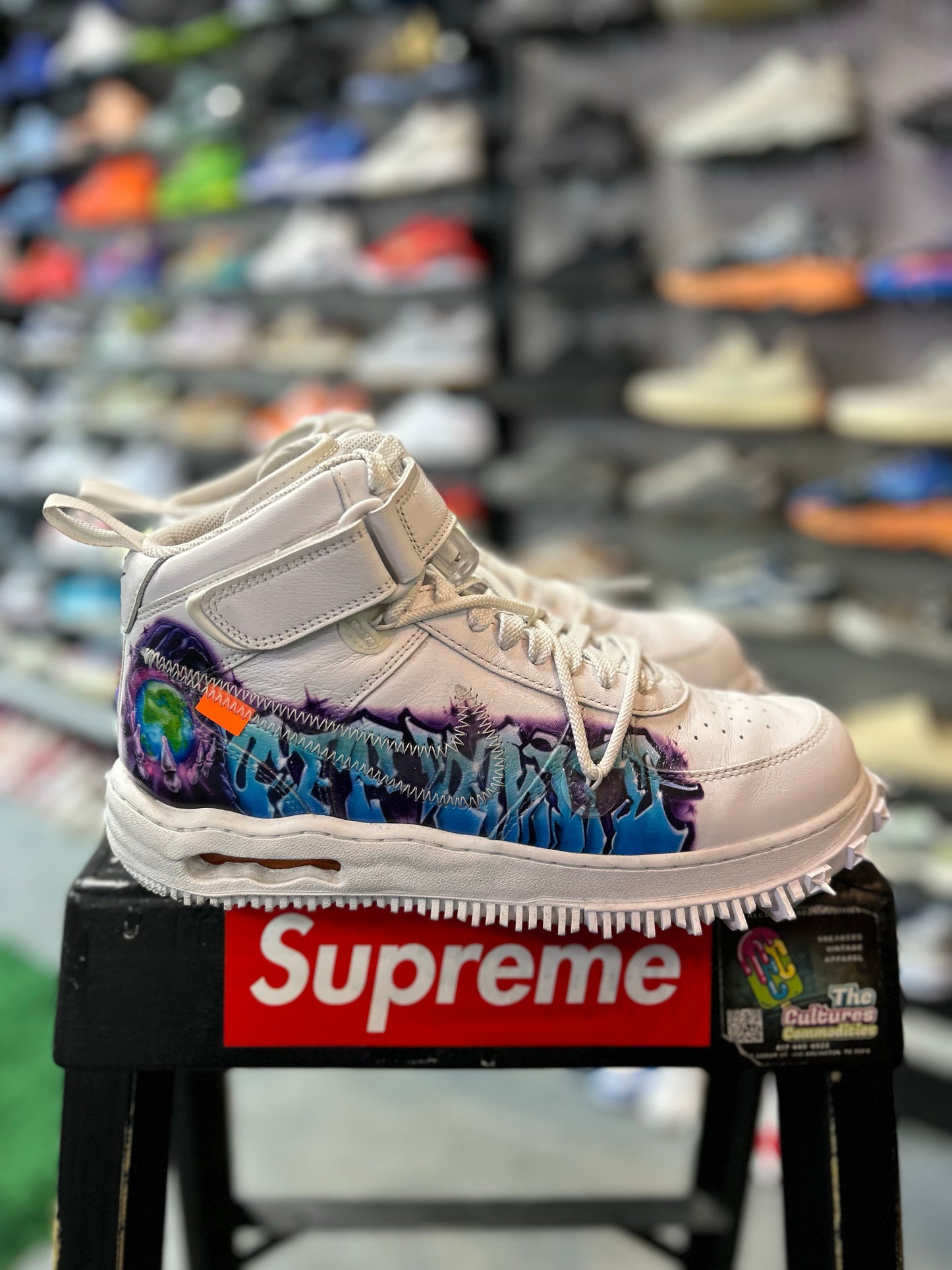Nike Air Force 1 Mid Off-White Graffiti White (TC)