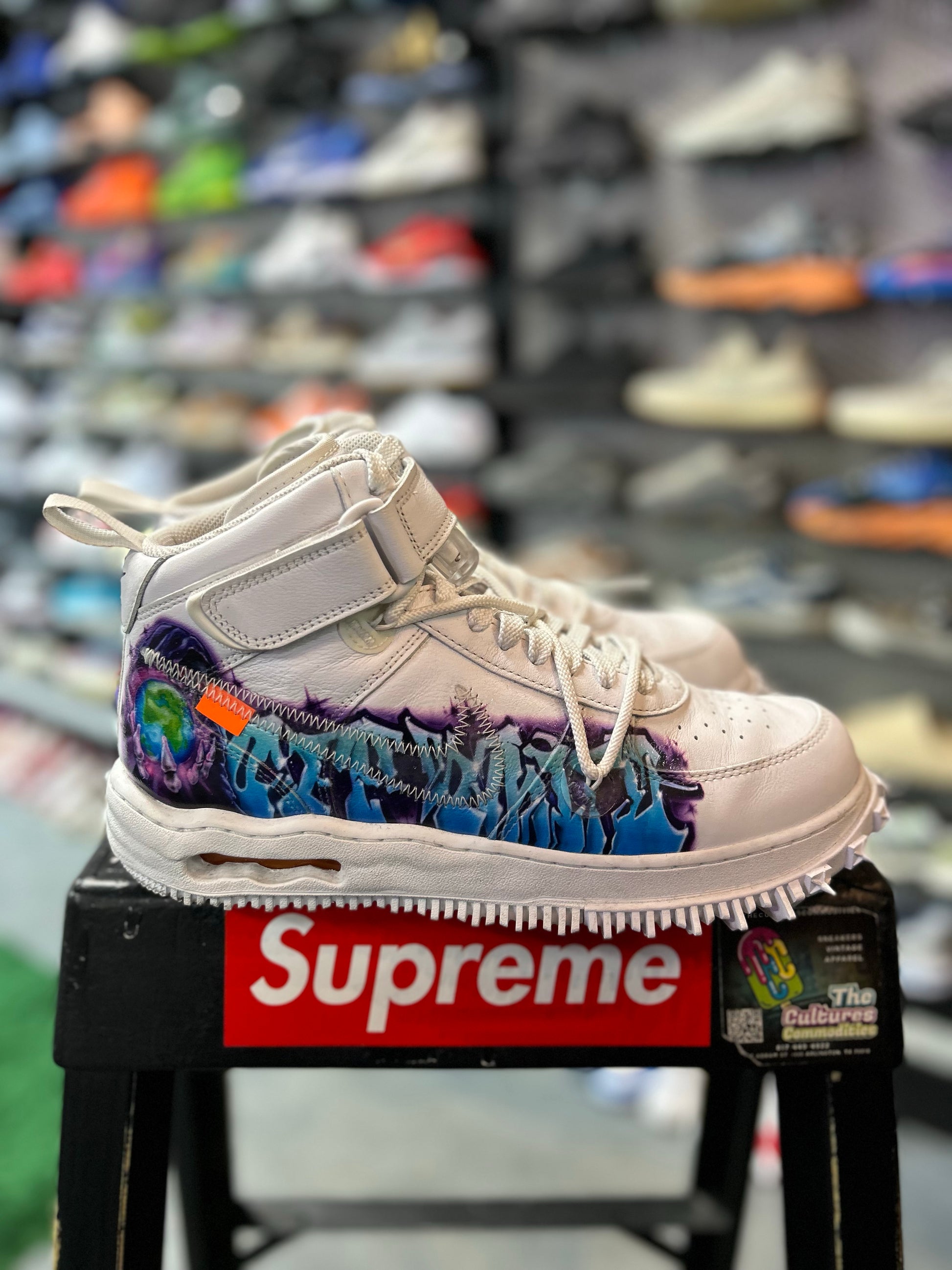 Nike Air Force 1 Mid Off-White Graffiti White (TC)
