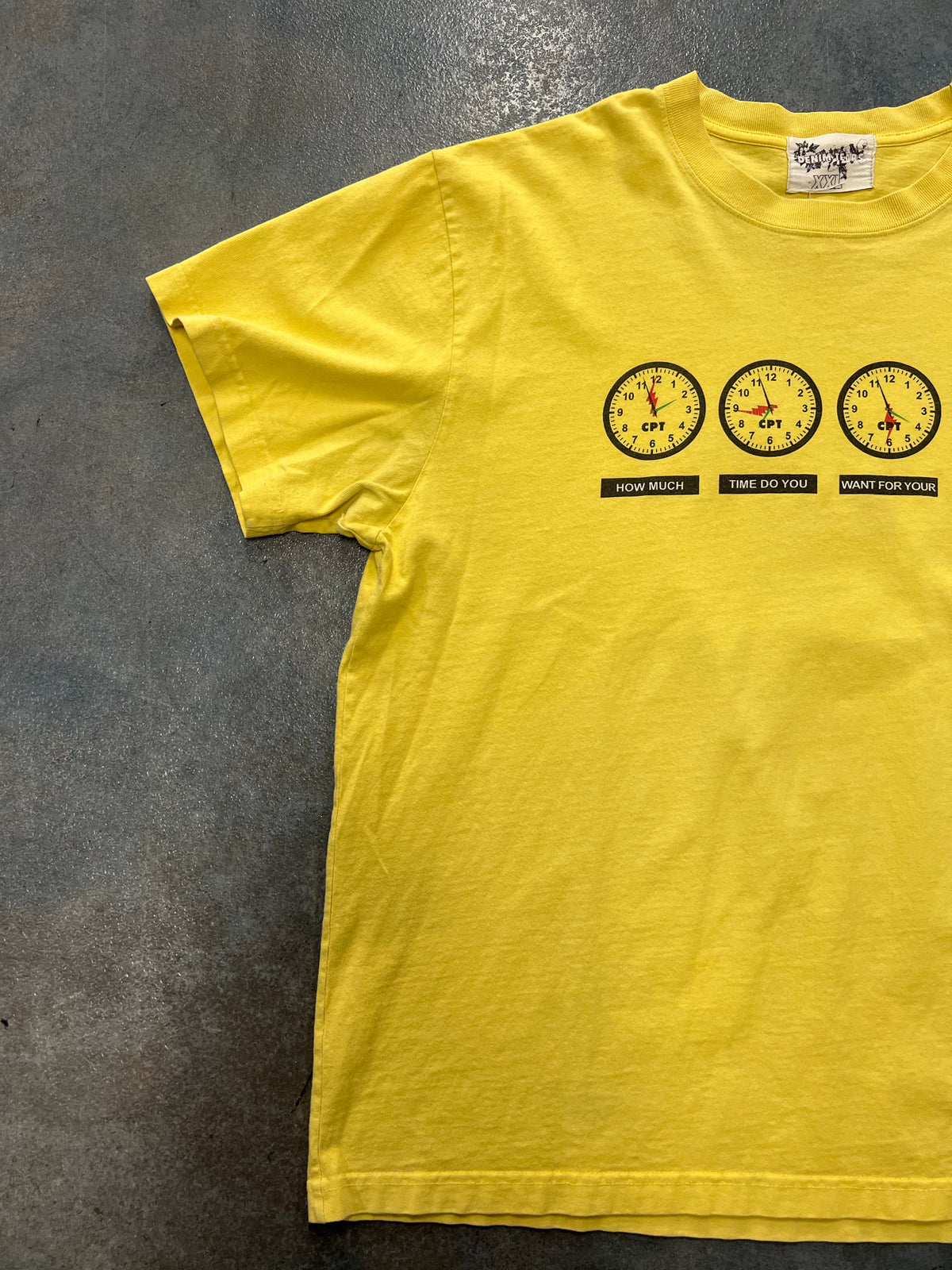 Denim Tears Yellow Progress Clock Tee