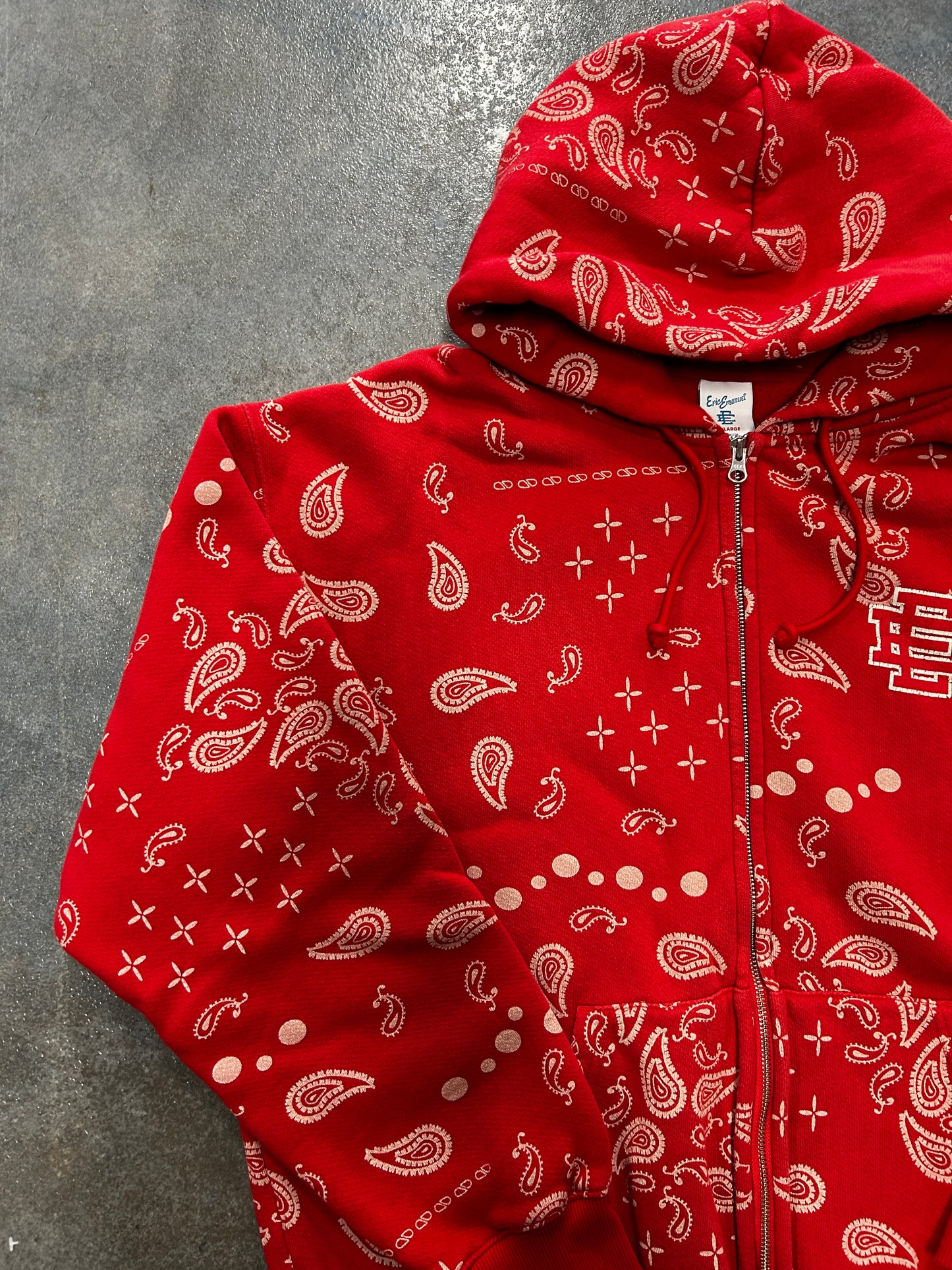 Eric Emanuel EE Zip-Up (SS25) Red Paisley B32