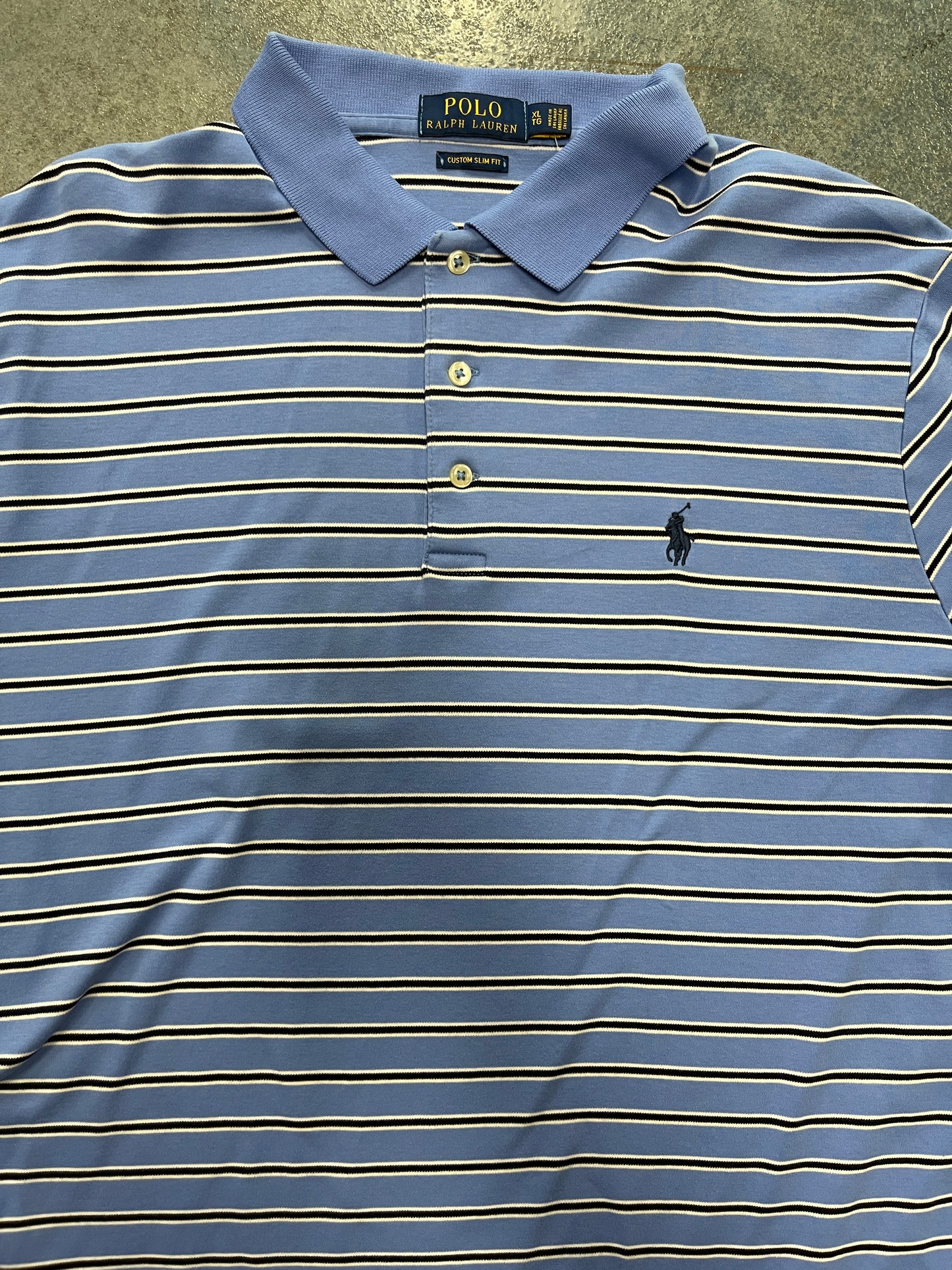 Polo Ralph Lauren Navy Blue Black Stripes B38 (RY)