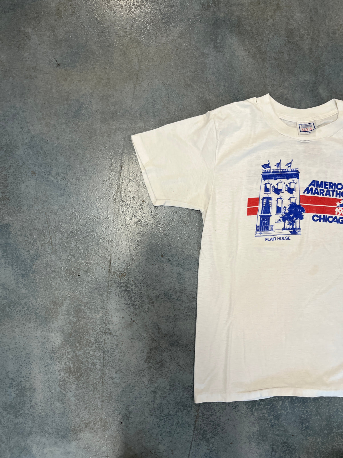 Americas Marathon 1986 Chicago White Tee B38