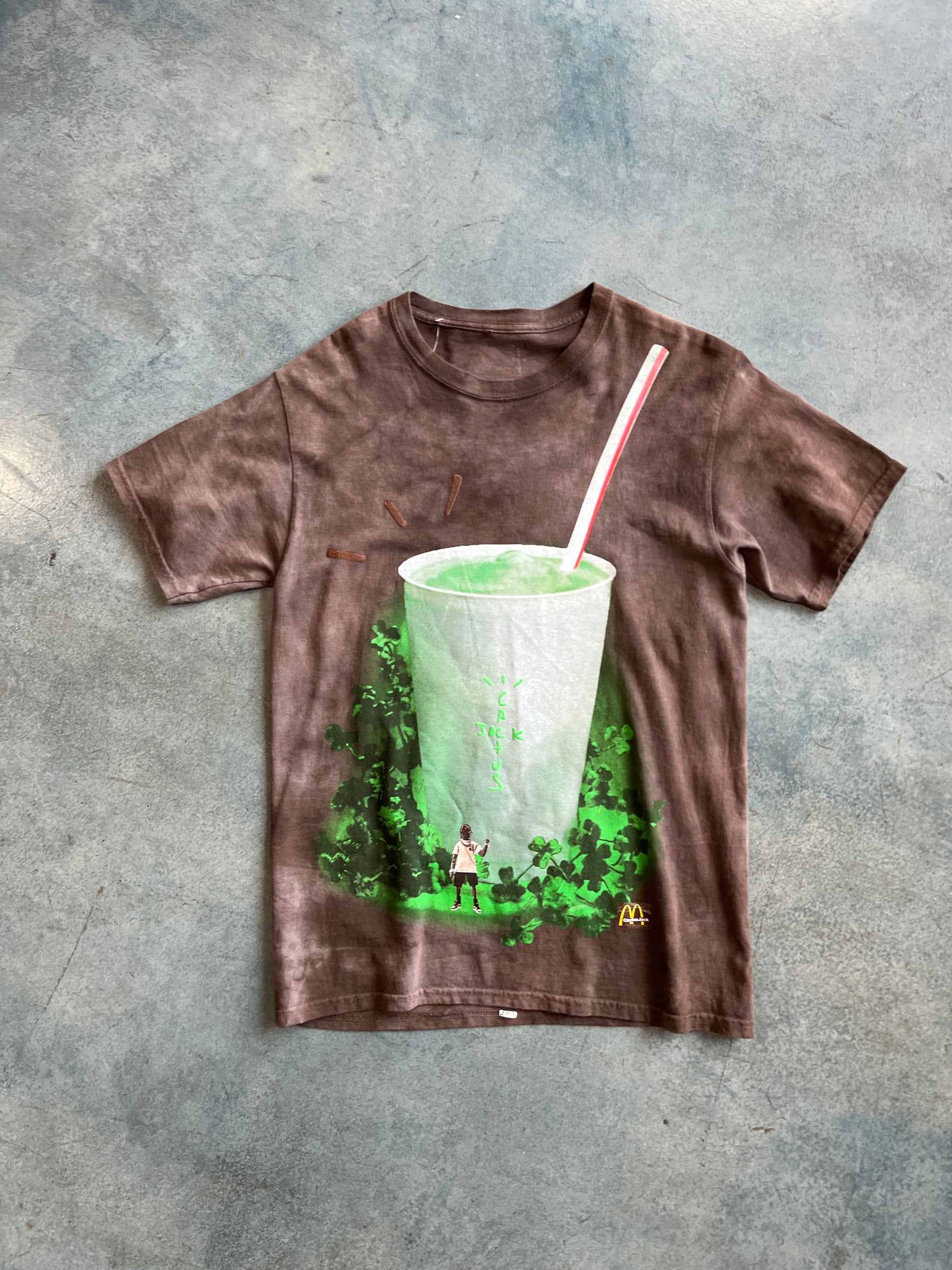 Cactus Jack Travis Scott x McDonald's Shamrock Shake McRib Brown Grail T-Shirt OTF YT