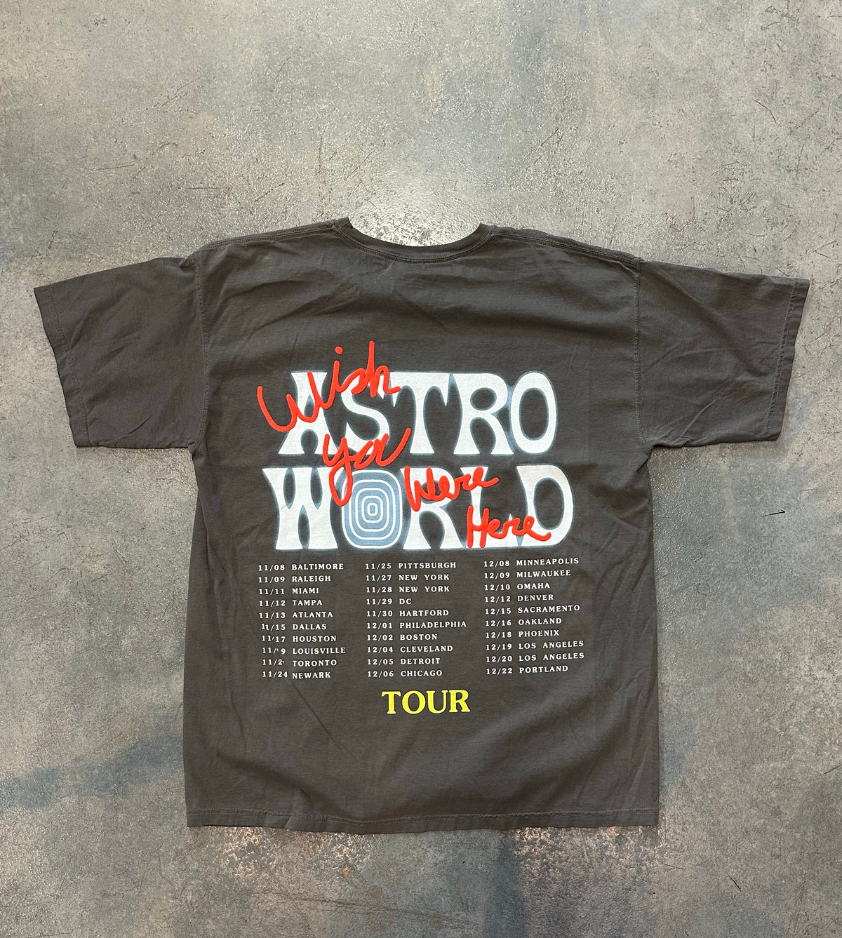 AstroWorld Wish You were Here Merch Black Tee