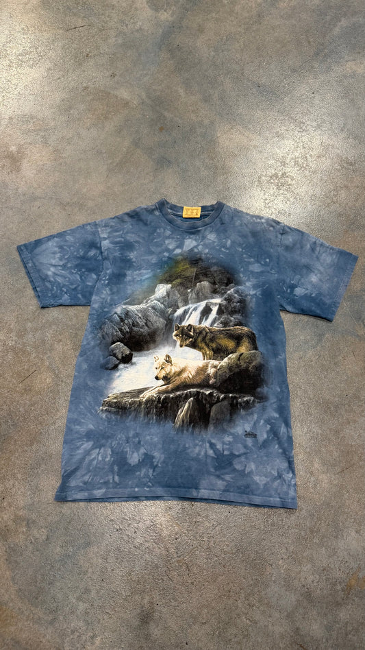 Vintage The Mountain Wolf Waterfall Mountain Blue Tee
