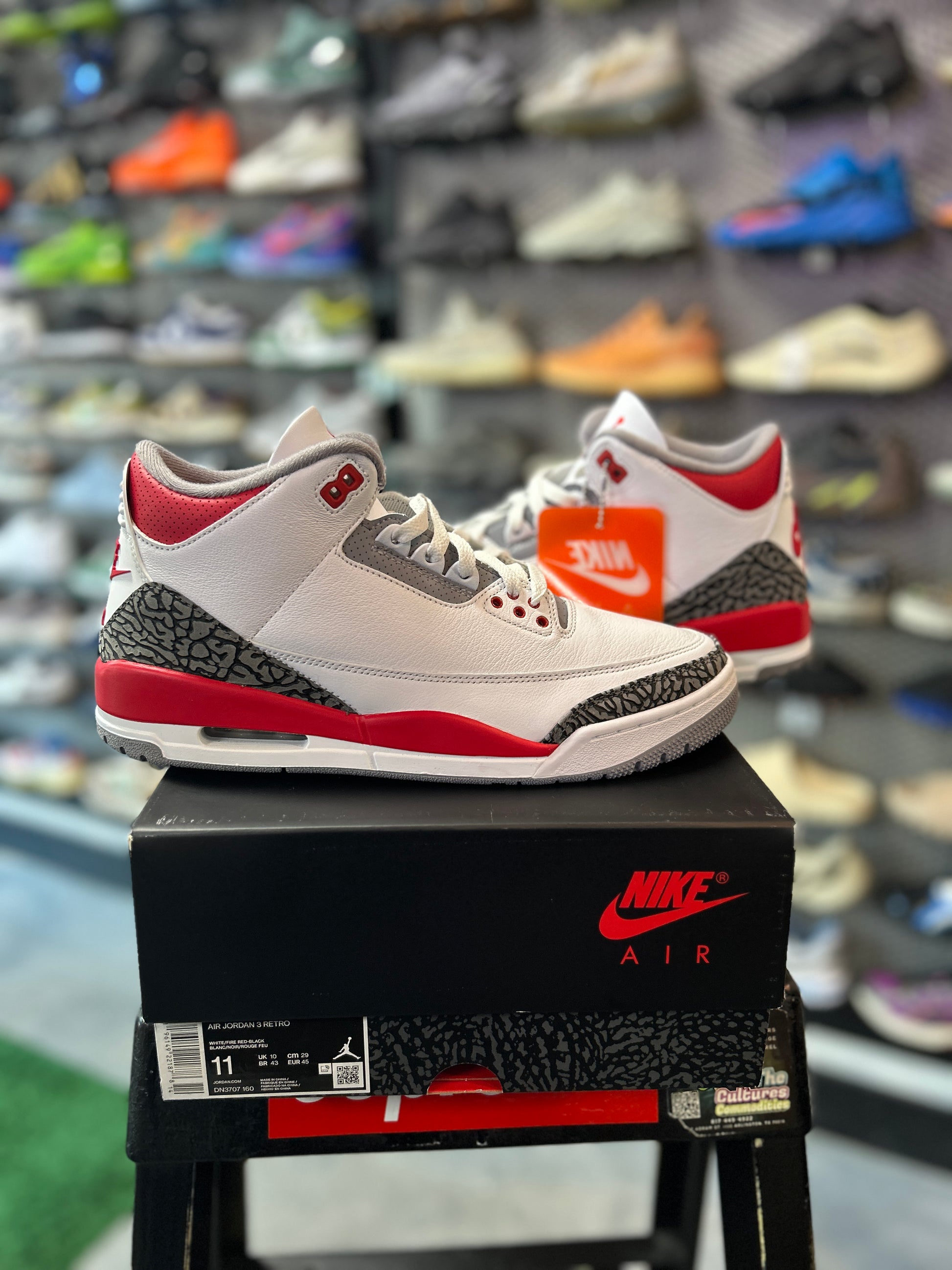 Jordan 3 Retro Fire Red (2022) Tried On (LC)