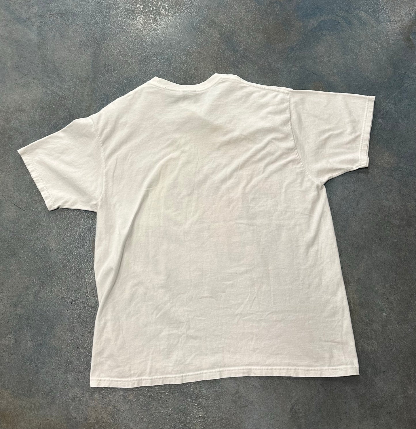 white Stossy tee with bulldog B42