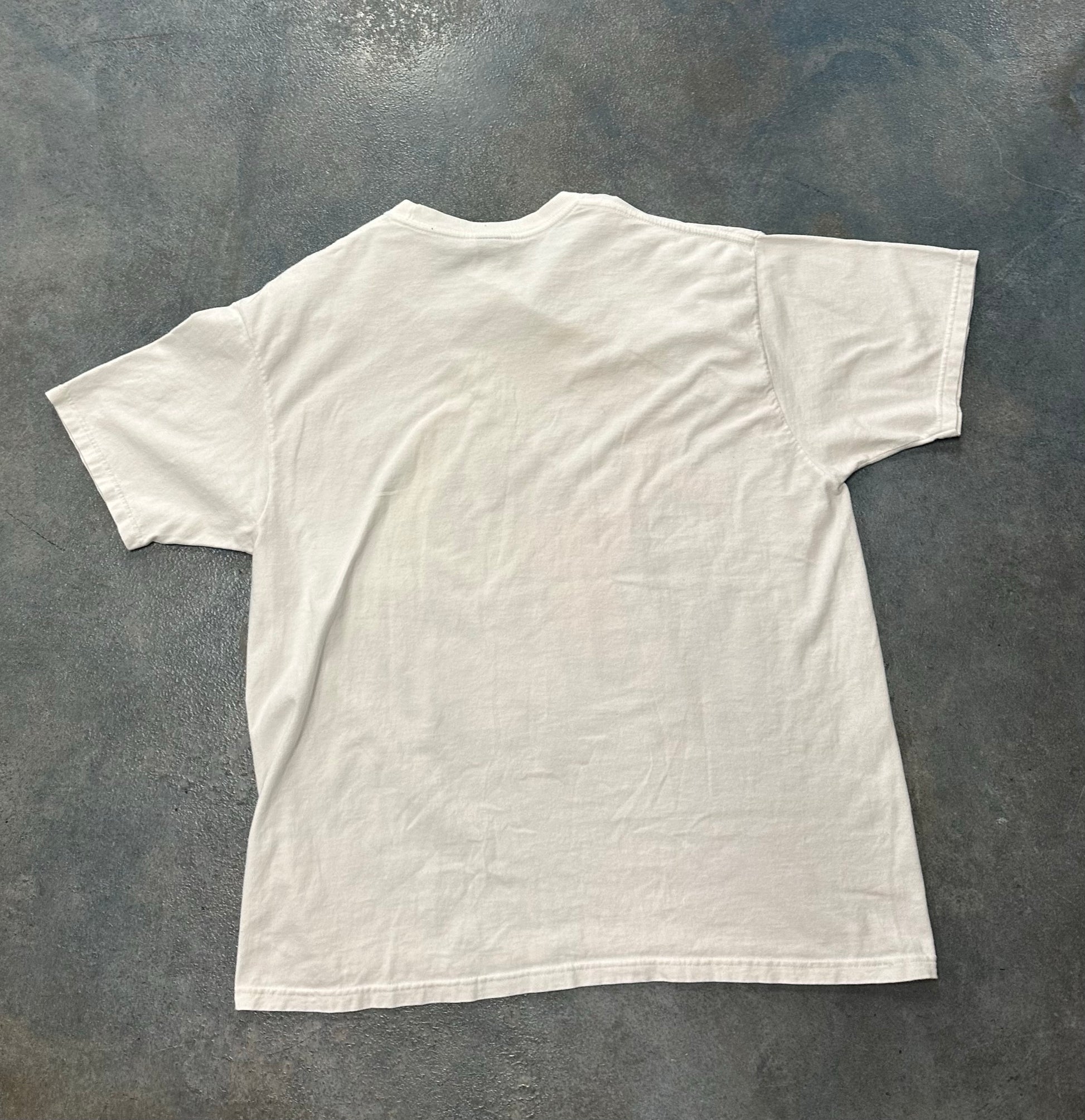 white Stossy tee with bulldog B42