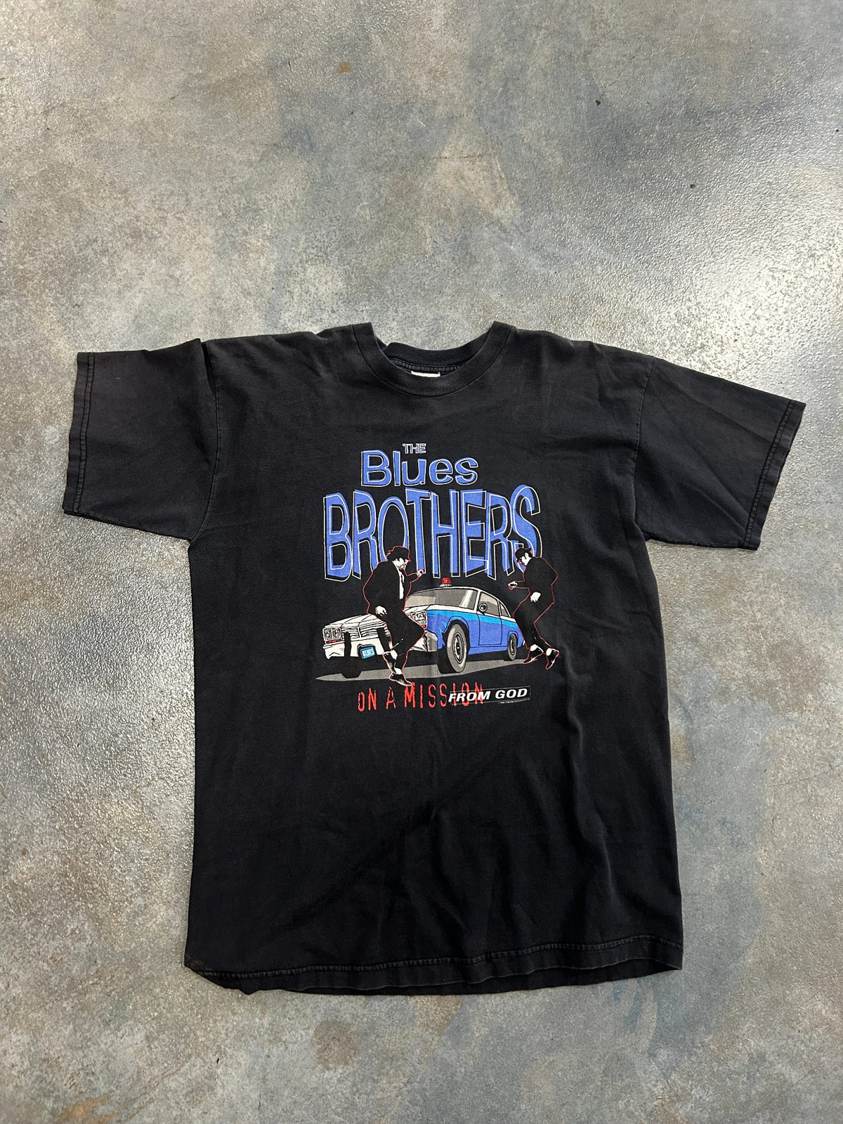 Vintage 1996 The Blues Brothers on a mission from GOD Black Tee